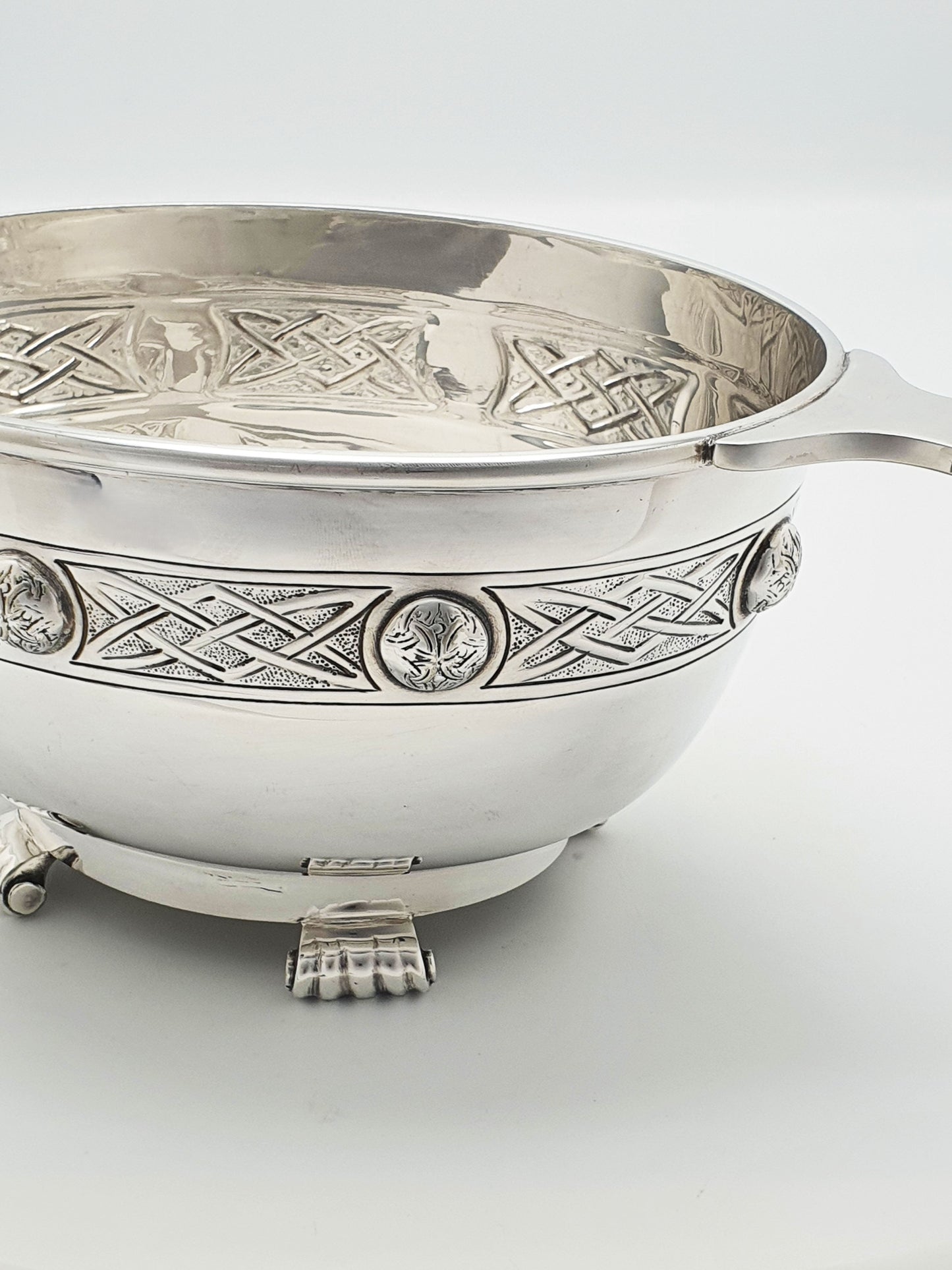 Unique Antique Silver-Plated Scottish Revival Dish – circa 1920