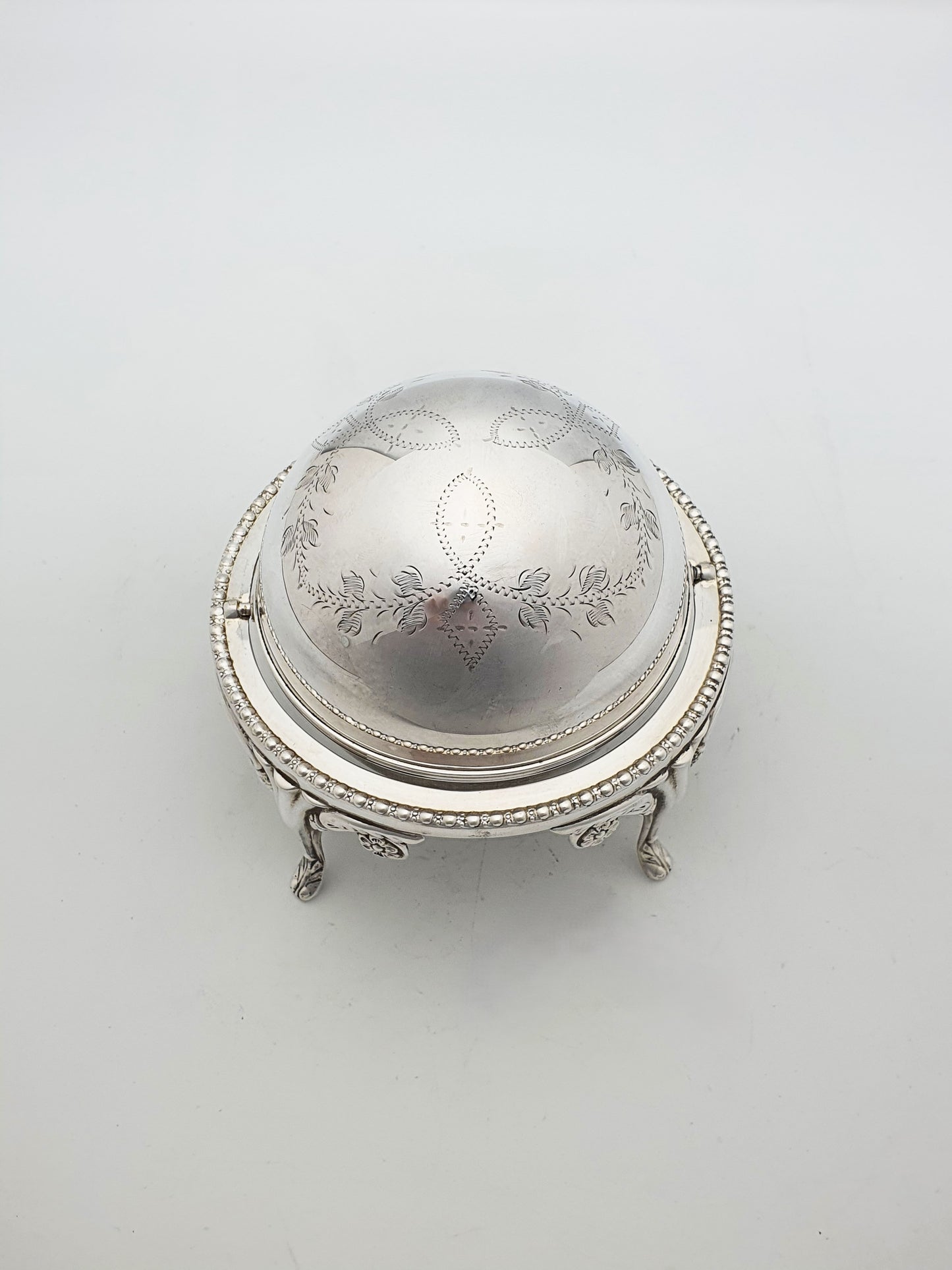 Nice Vintage Domed Caviar/Butter Dish with Glass Insert – circa 1960