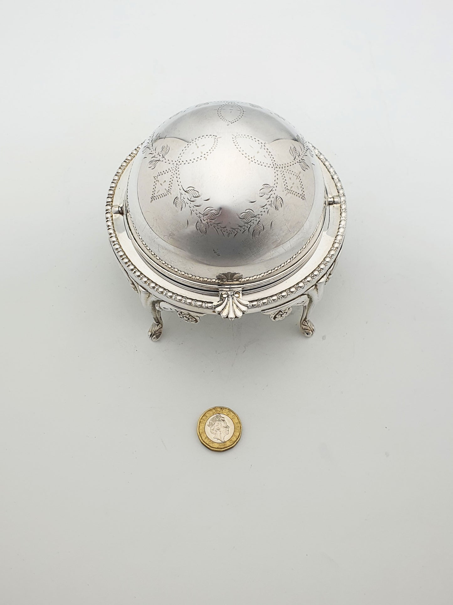 Nice Vintage Domed Caviar/Butter Dish with Glass Insert – circa 1960