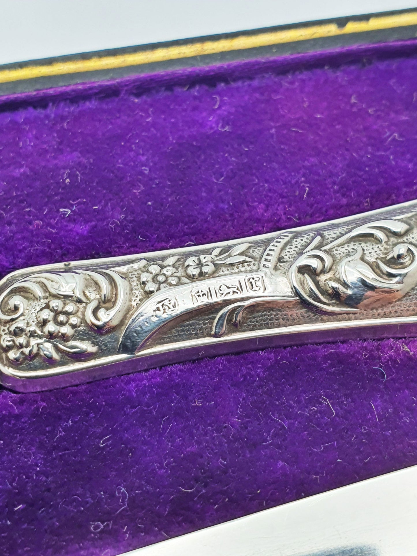 Antique Silver Handled Jam and Butter Serving Set with Scottish Thistle Motifs - 1909