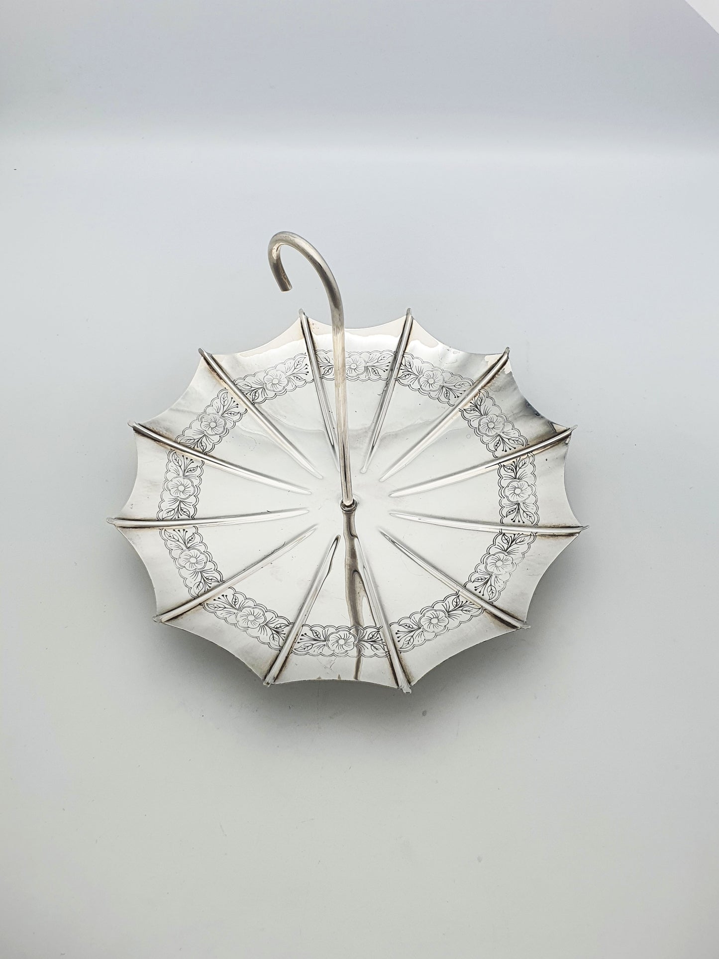 Charming Novelty Silver-Plated Umbrella Dish – circa 1960