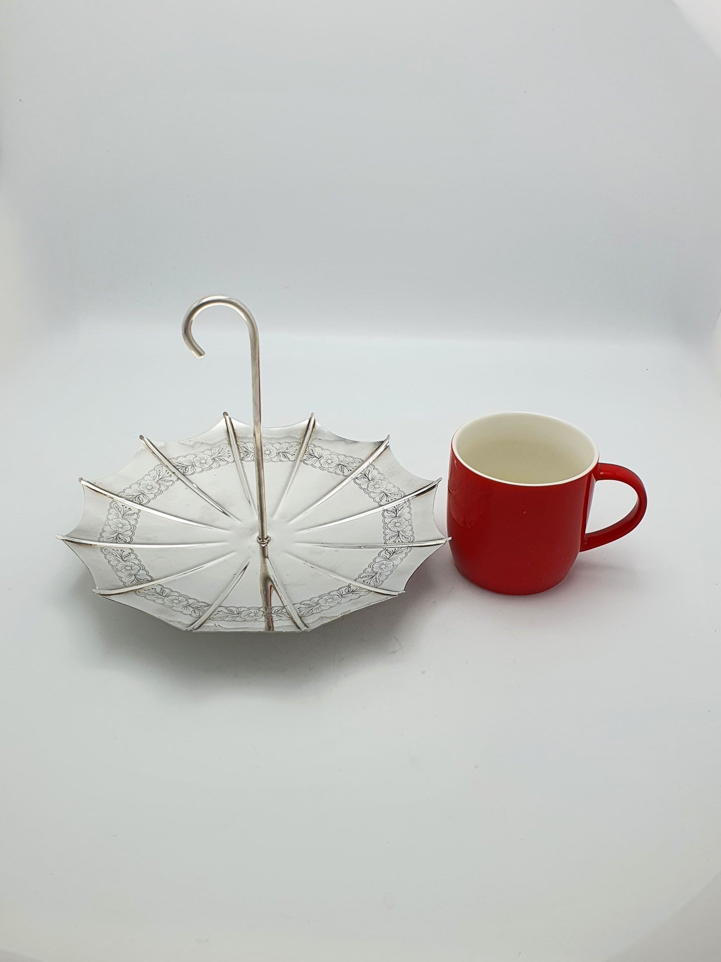 Charming Novelty Silver-Plated Umbrella Dish – circa 1960