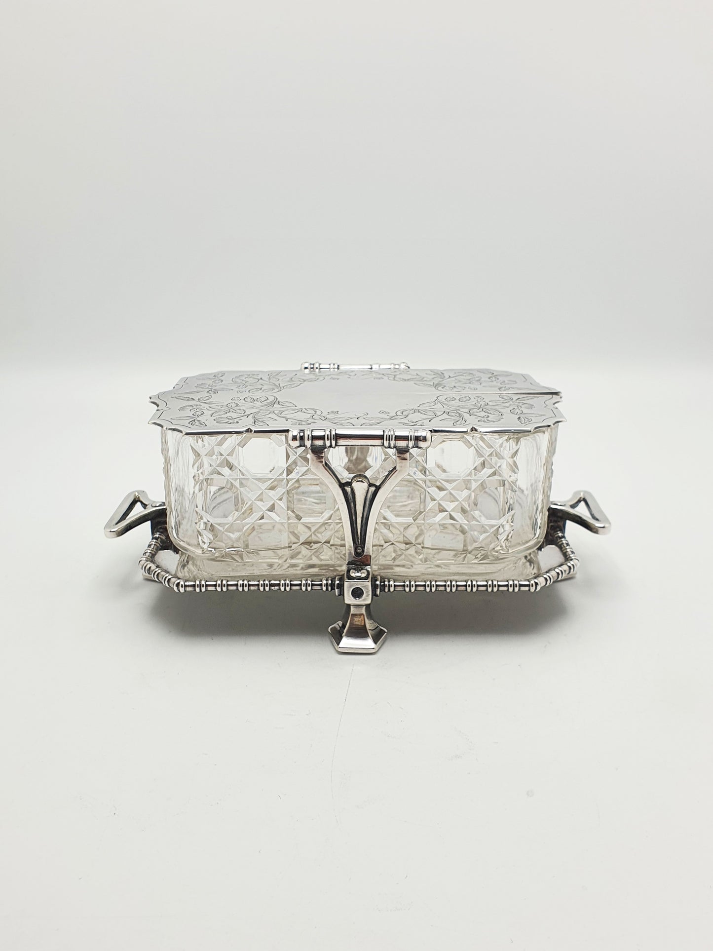 Exceptional Antique Victorian Elkington Silver-Plated & Cut-Glass Butter Dish - 1879