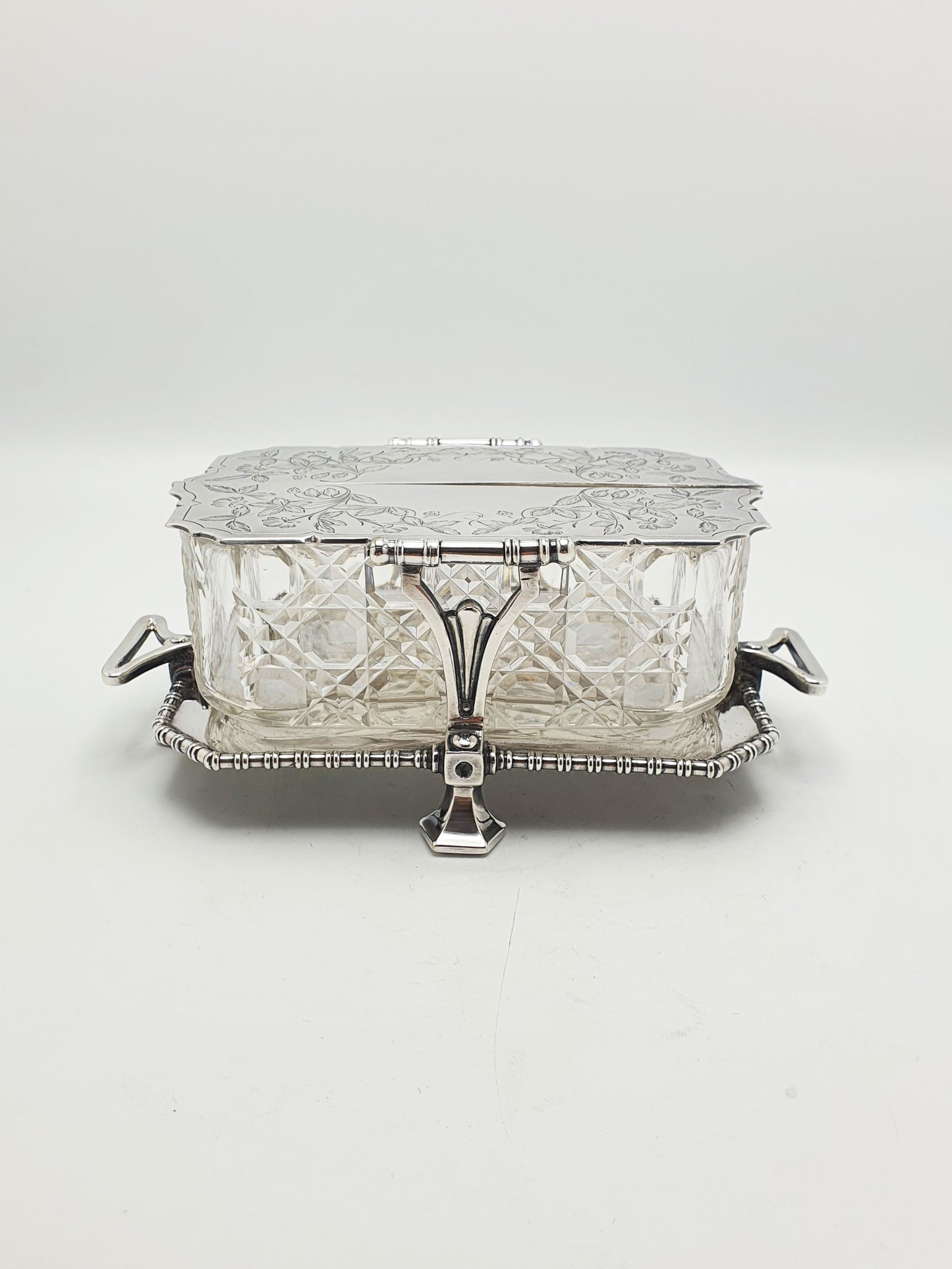 Exceptional Antique Victorian Elkington Silver-Plated & Cut-Glass Butter Dish - 1879