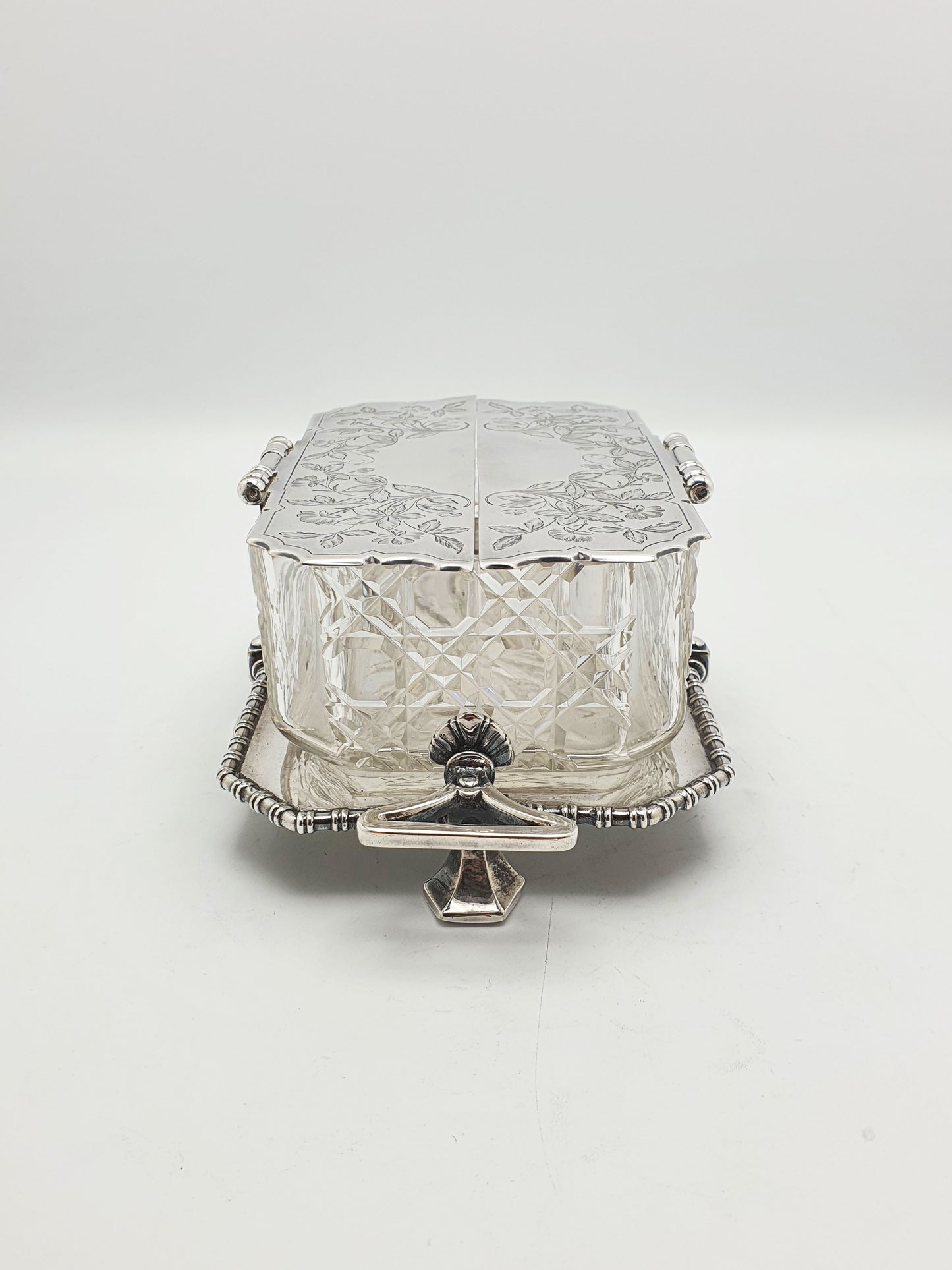 Exceptional Antique Victorian Elkington Silver-Plated & Cut-Glass Butter Dish - 1879