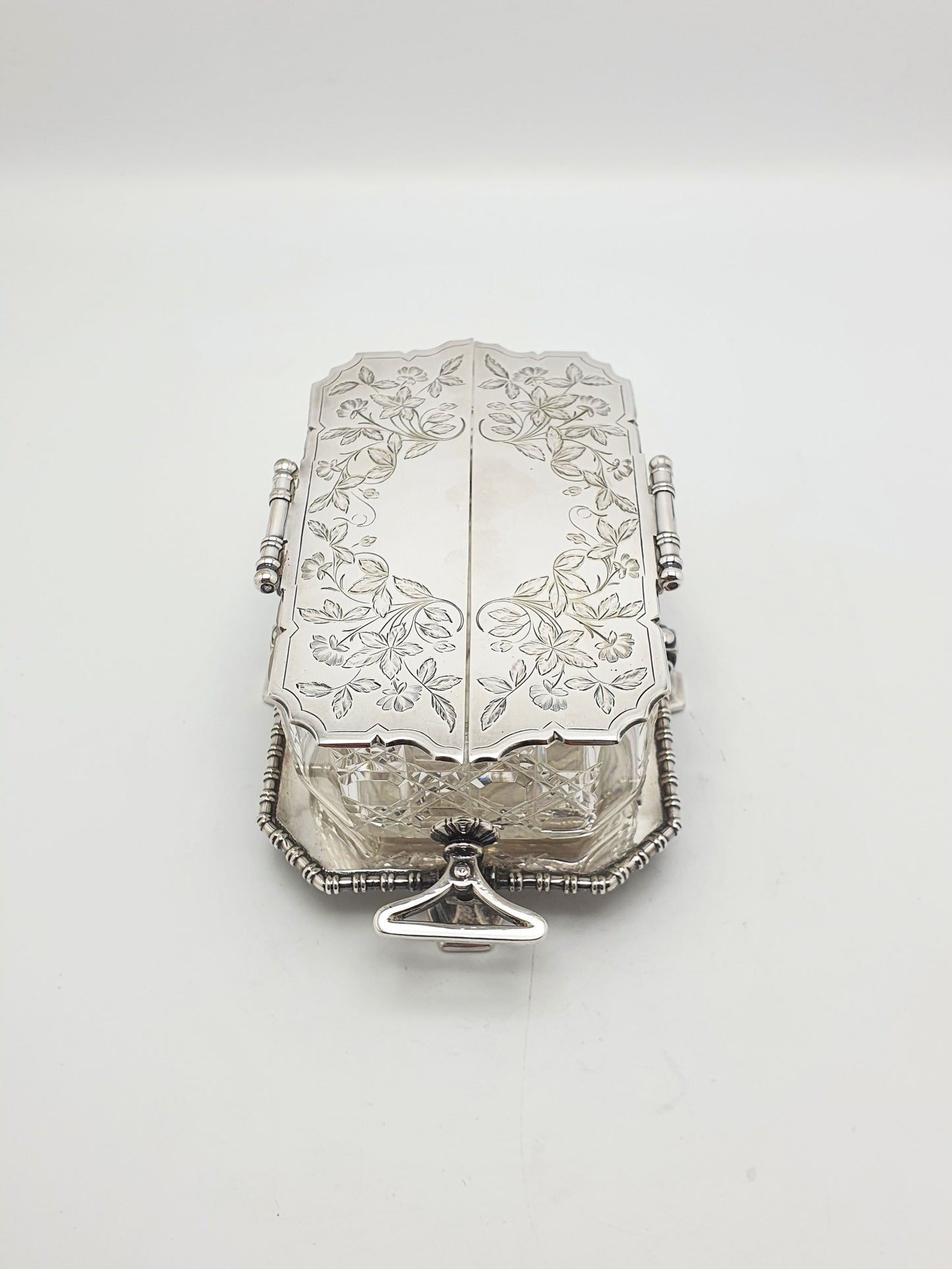 Exceptional Antique Victorian Elkington Silver-Plated & Cut-Glass Butter Dish - 1879