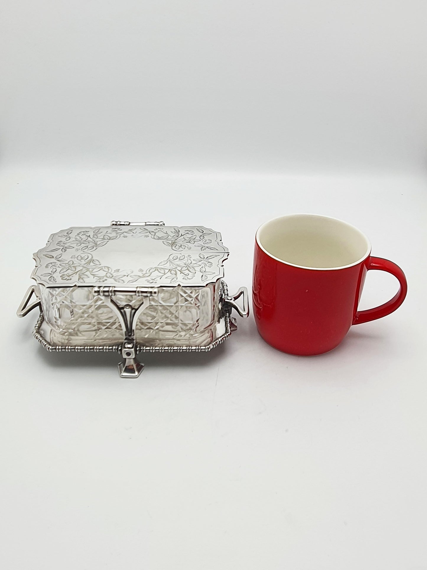 Exceptional Antique Victorian Elkington Silver-Plated & Cut-Glass Butter Dish - 1879