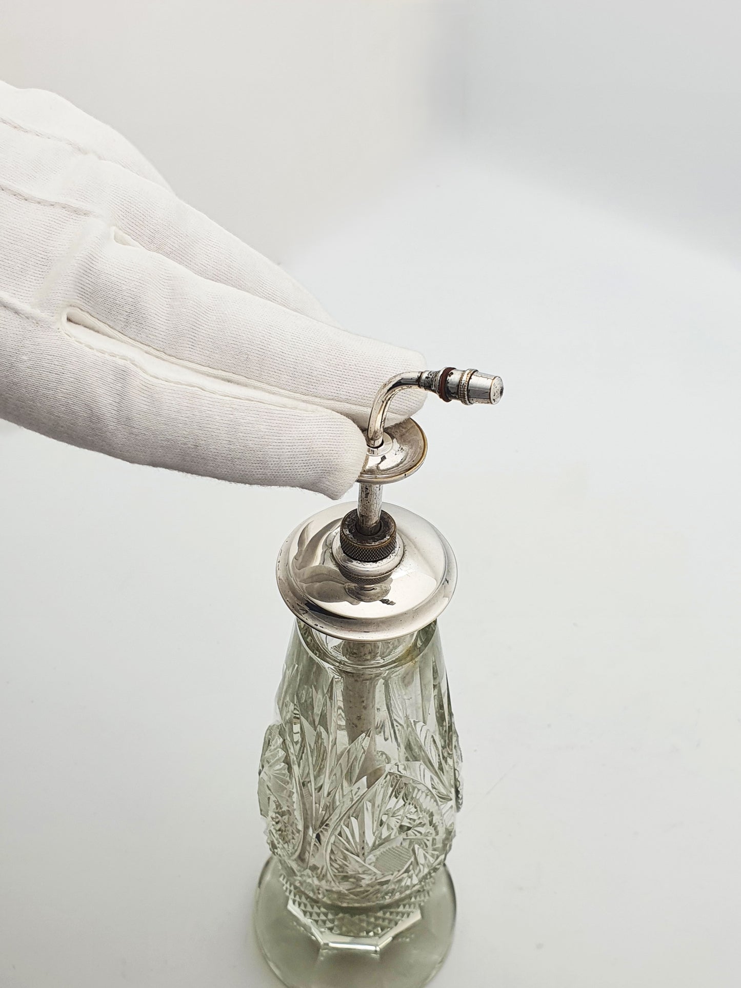 Large Antique Cut Glass and Silver-Plated Perfume Atomiser – circa 1920
