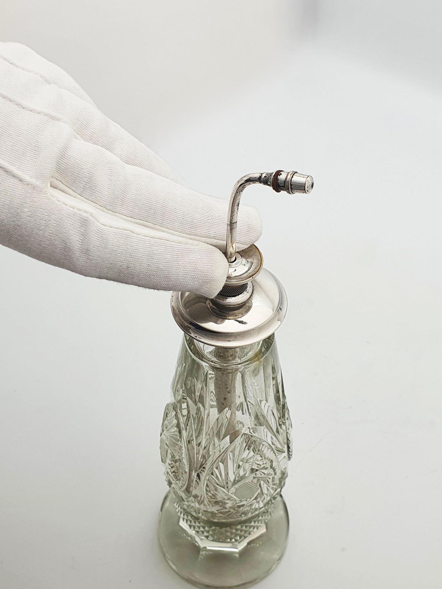 Large Antique Cut Glass and Silver-Plated Perfume Atomiser – circa 1920
