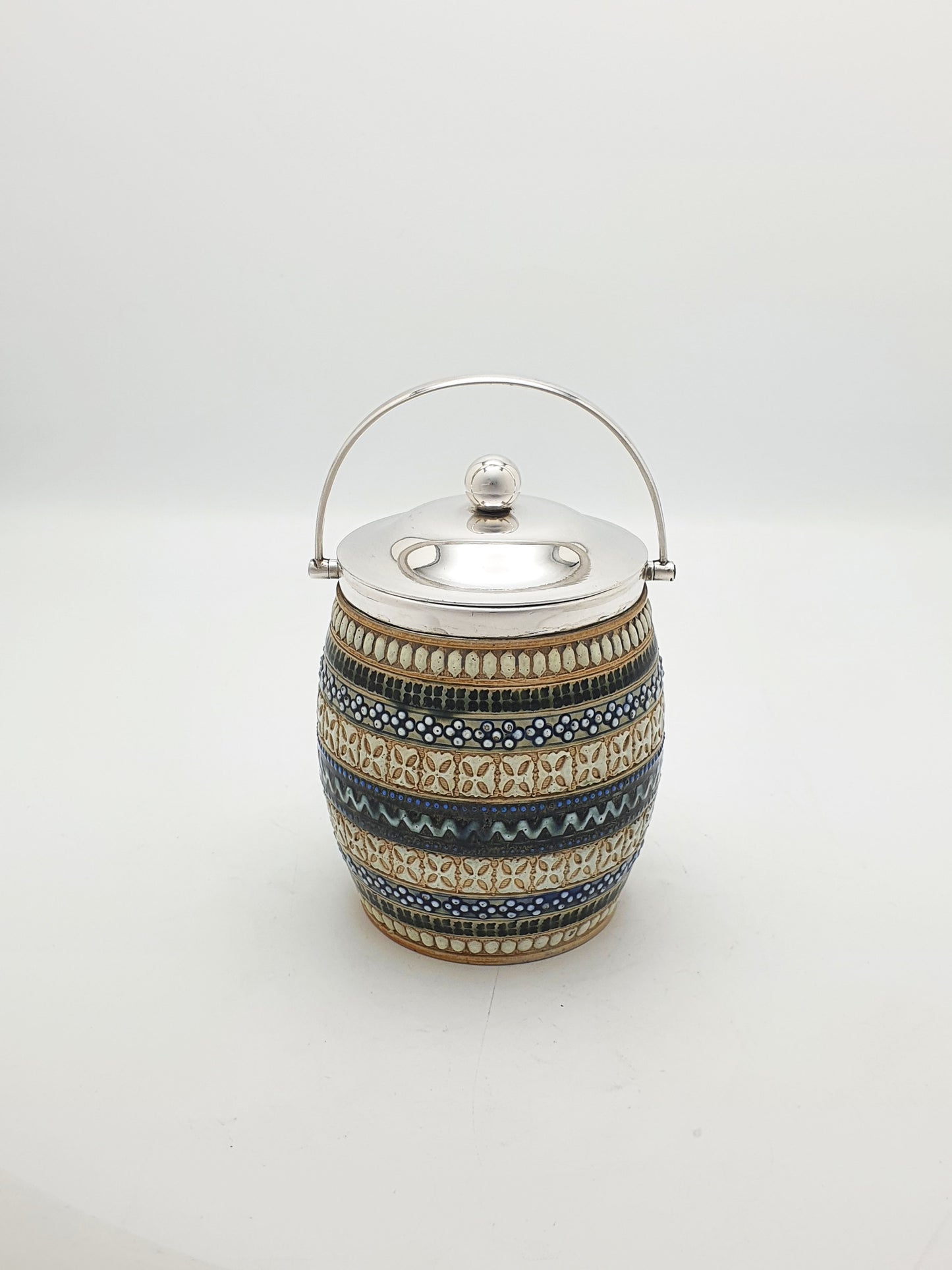 Lovely Victorian Doulton Lambeth Stoneware Jam Pot – circa 1890