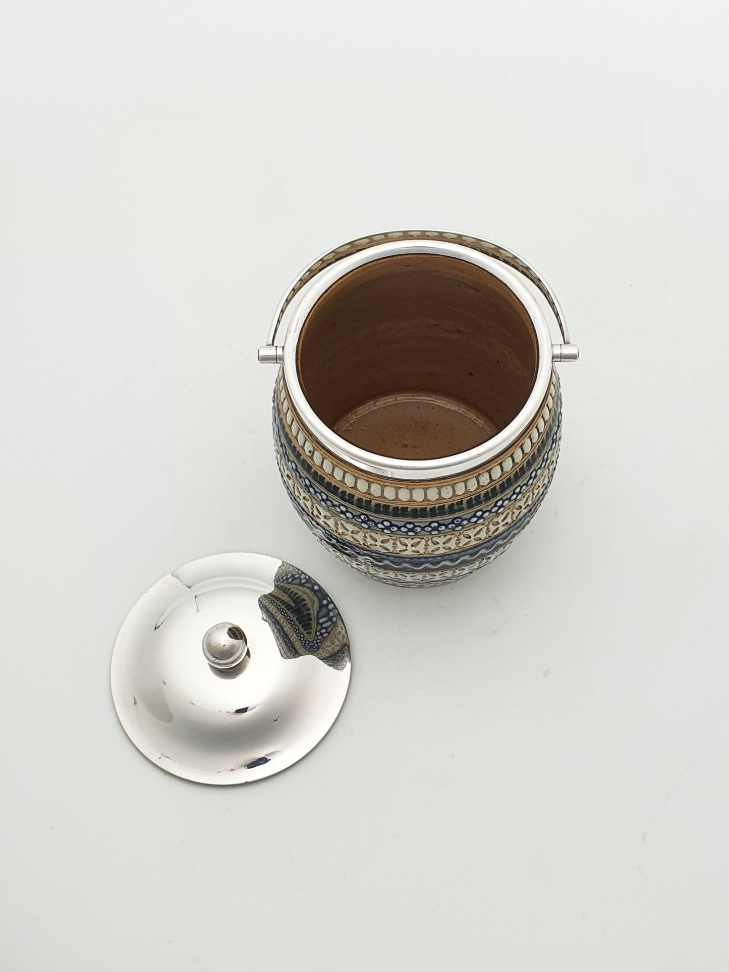 Lovely Victorian Doulton Lambeth Stoneware Jam Pot – circa 1890