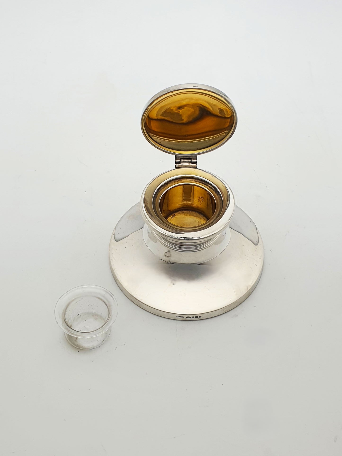 Nice Vintage Sterling Silver Inkwell with Gold-Washed Interior - 1997