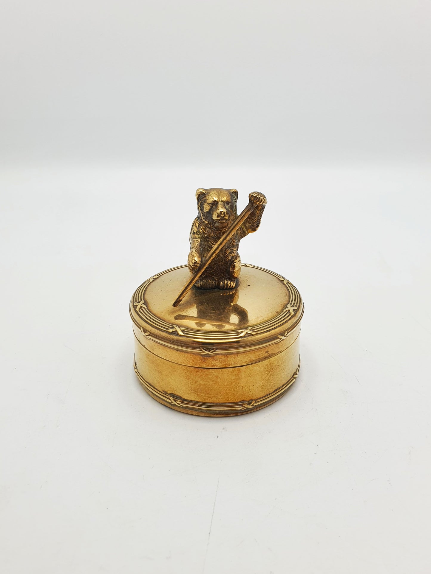 Lovely Antique Brass Box with Bear Finial – circa 1920