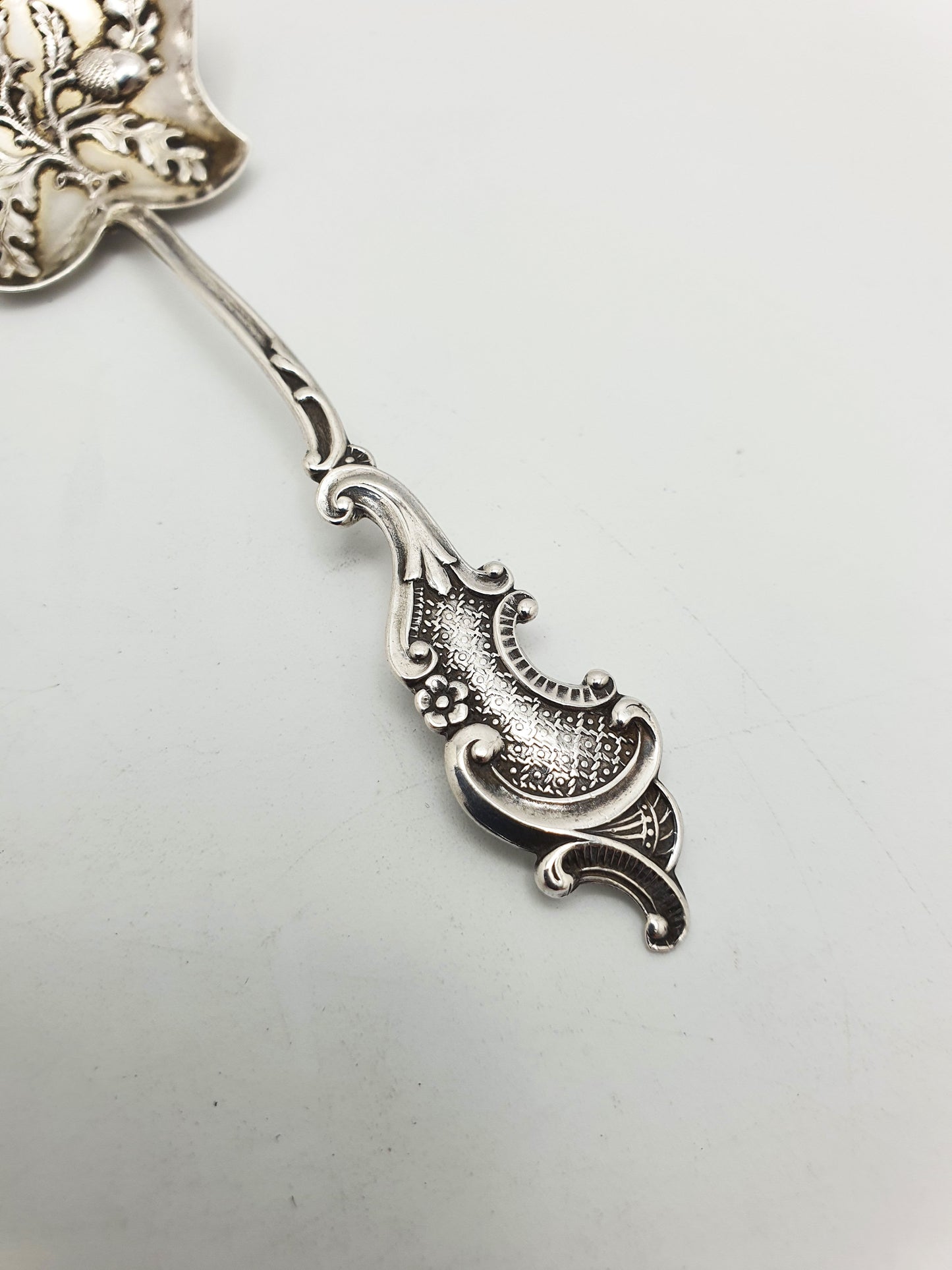 Pretty Antique Edwardian Sterling Silver Spoon with Oak Leaf & Acorn Motif - 1904