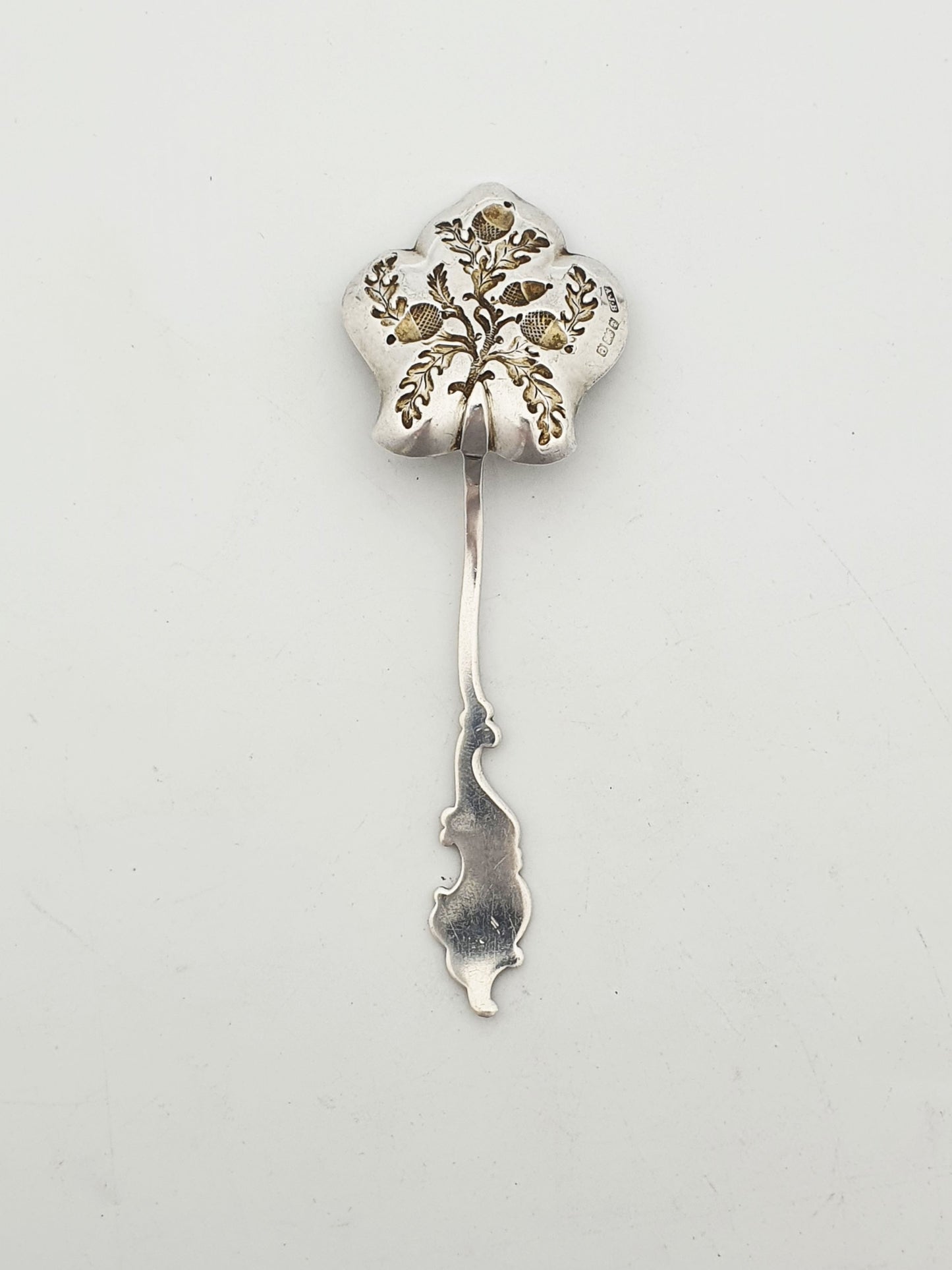 Pretty Antique Edwardian Sterling Silver Spoon with Oak Leaf & Acorn Motif - 1904