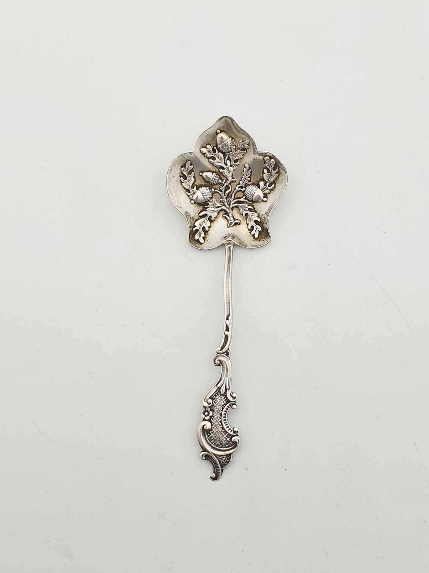 Pretty Antique Edwardian Sterling Silver Spoon with Oak Leaf & Acorn Motif - 1904