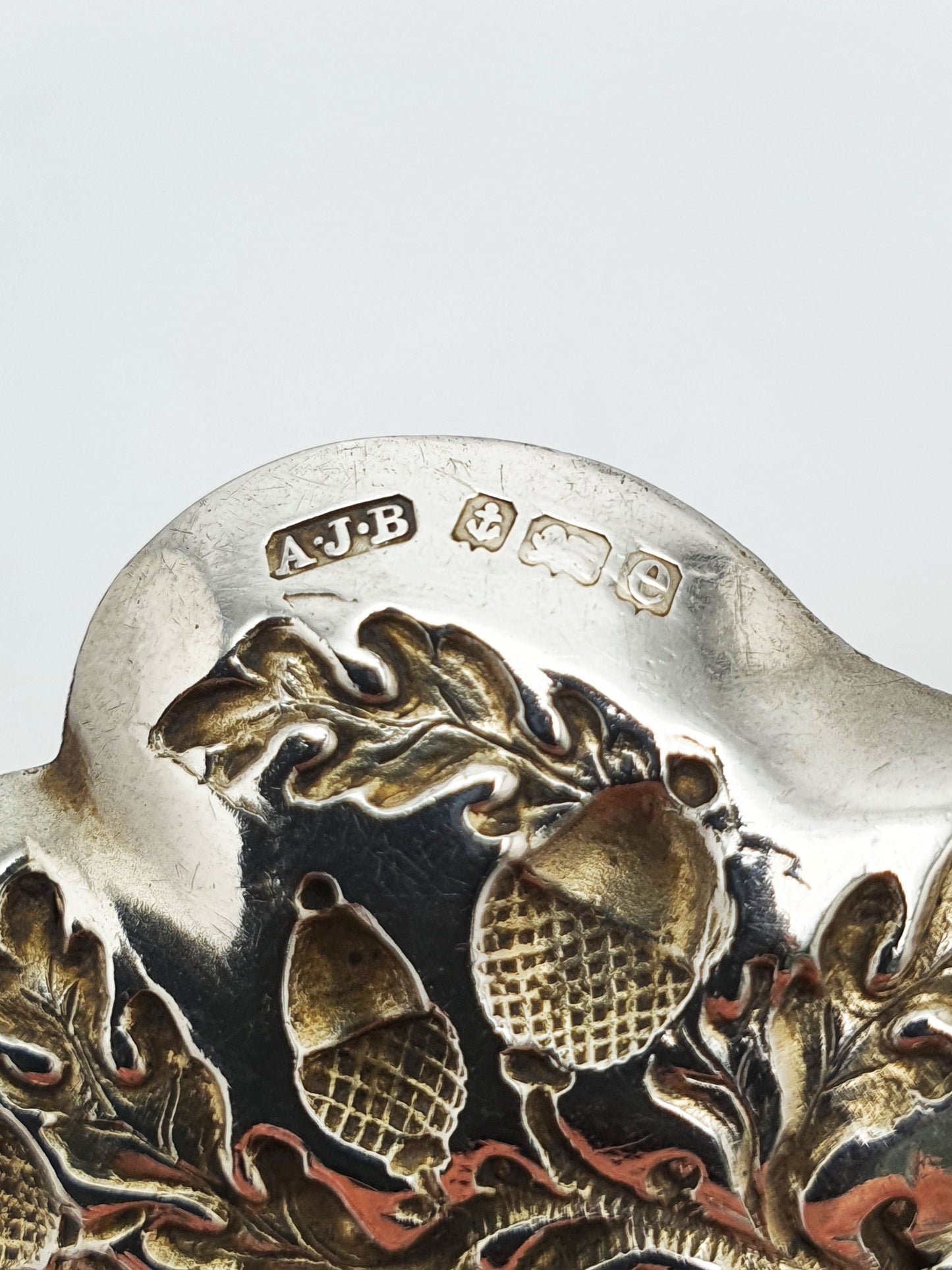 Pretty Antique Edwardian Sterling Silver Spoon with Oak Leaf & Acorn Motif - 1904