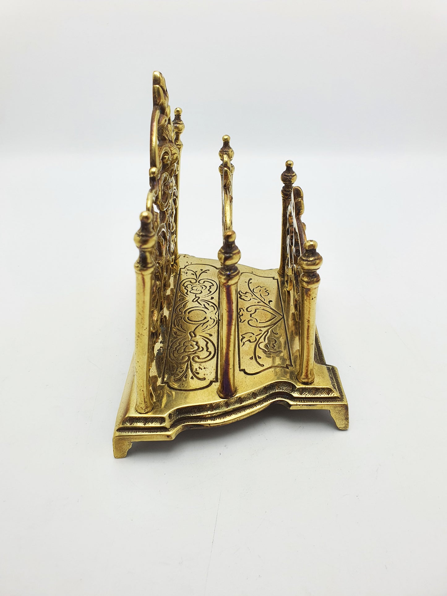 Nice Ornate Antique Victorian Brass Letter Rack with Cherub Motif – circa 1890