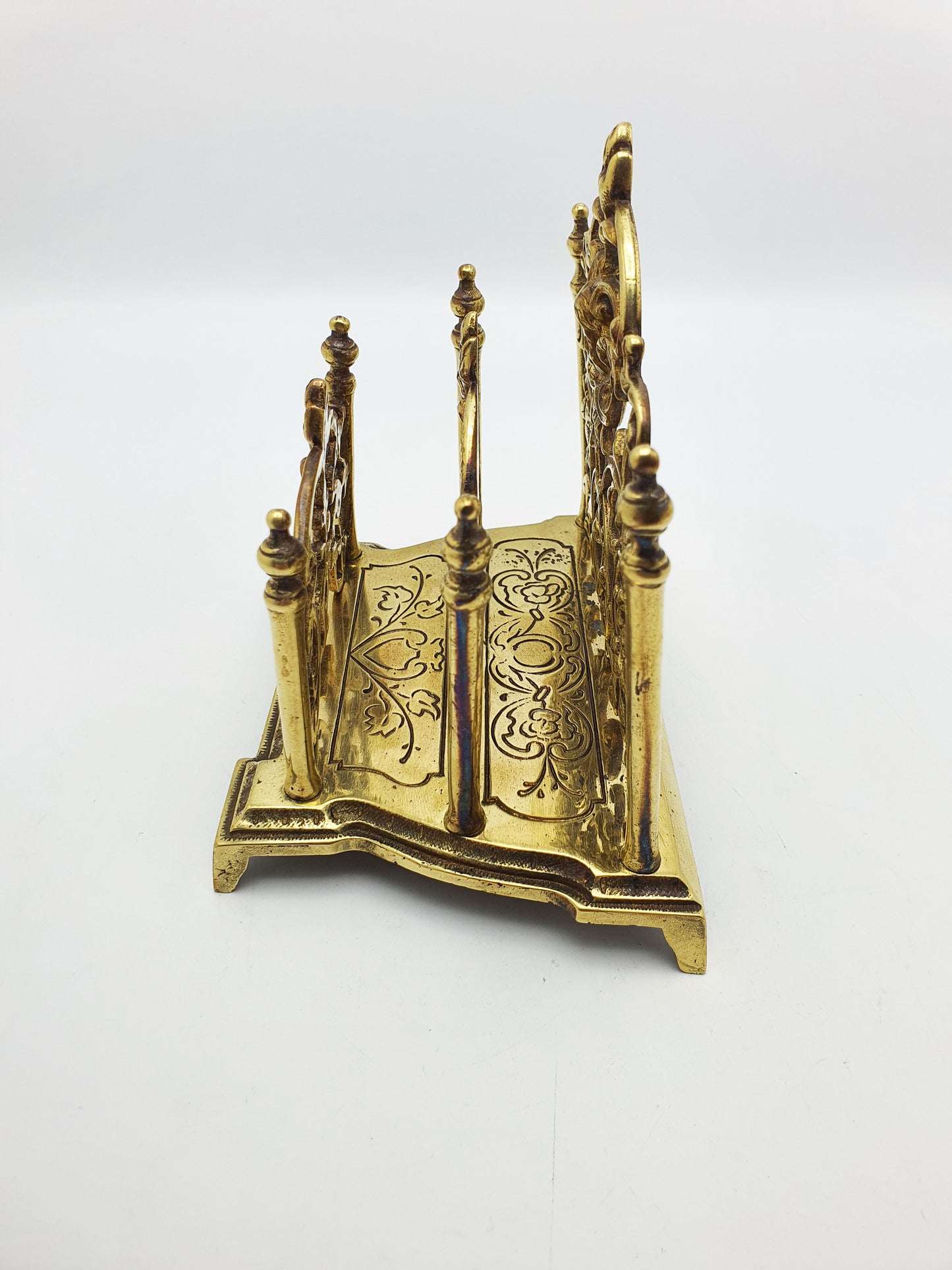 Nice Ornate Antique Victorian Brass Letter Rack with Cherub Motif – circa 1890