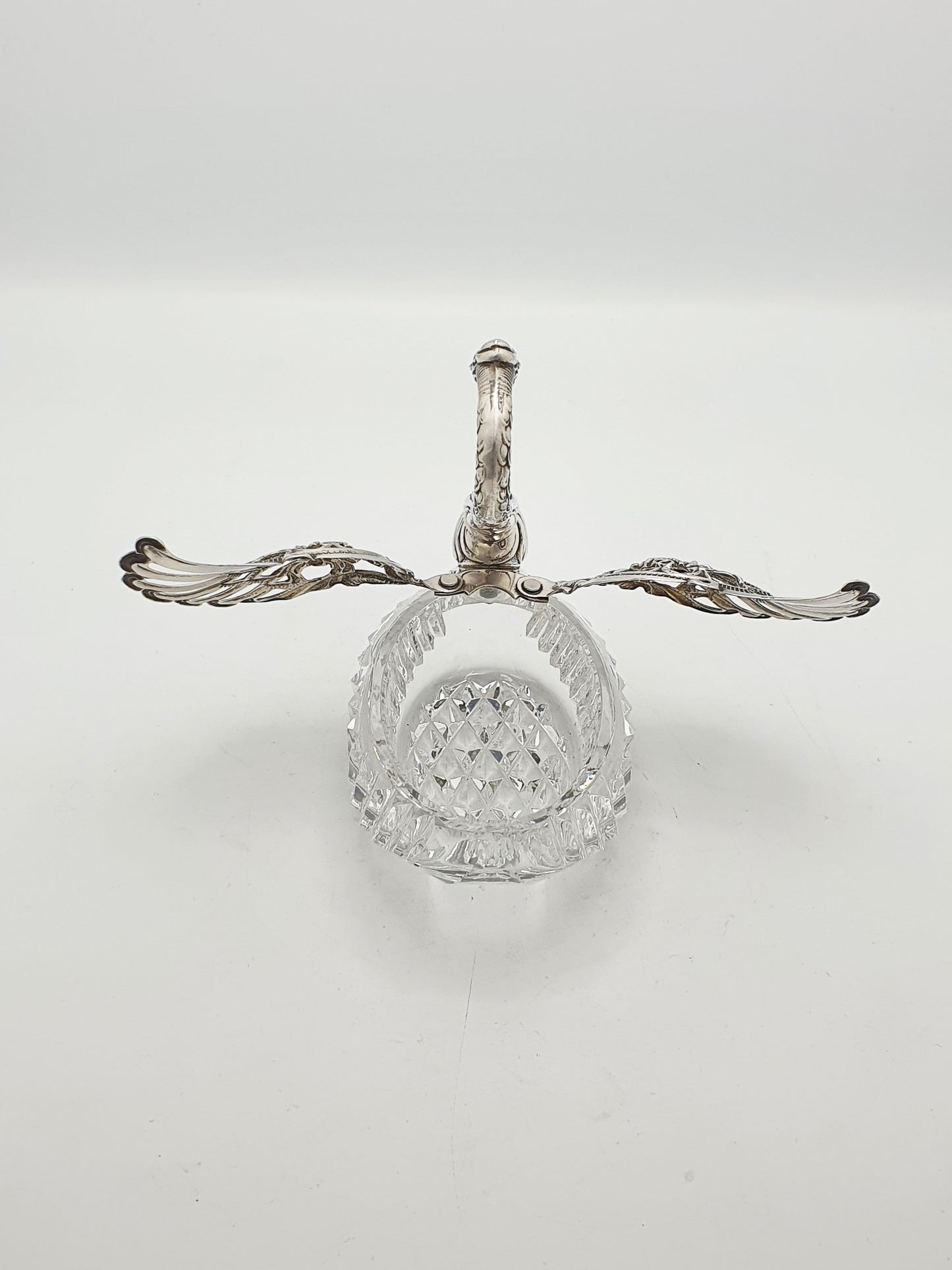 Fabulous Silver and Cut Crystal Swan Box - circa 1960