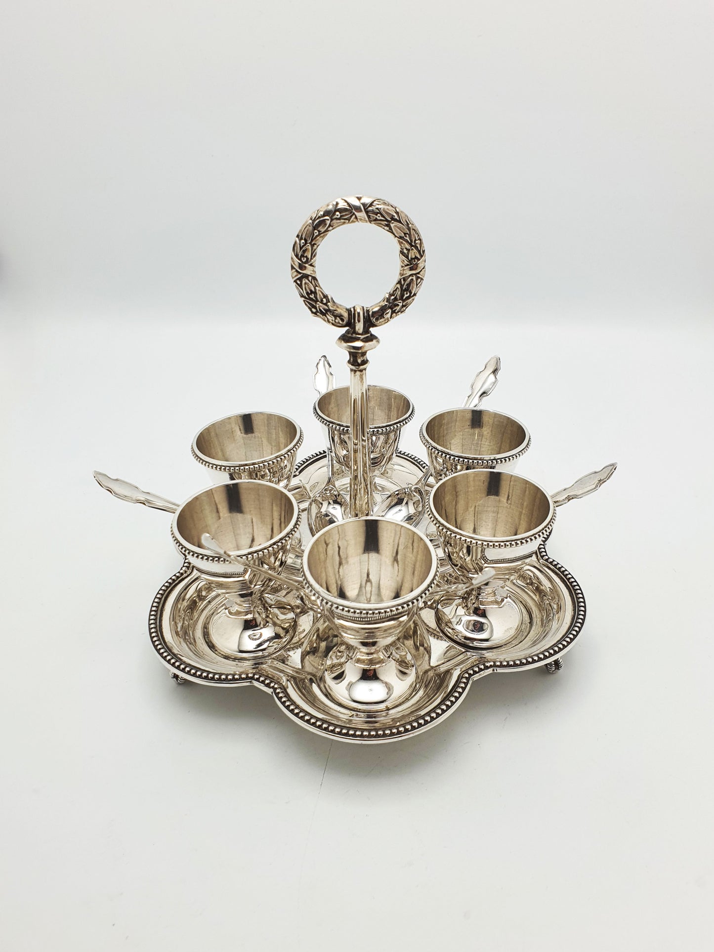 Stunning Edwardian Sterling Silver Egg Cruet Set by Elkington & Co. - 1909