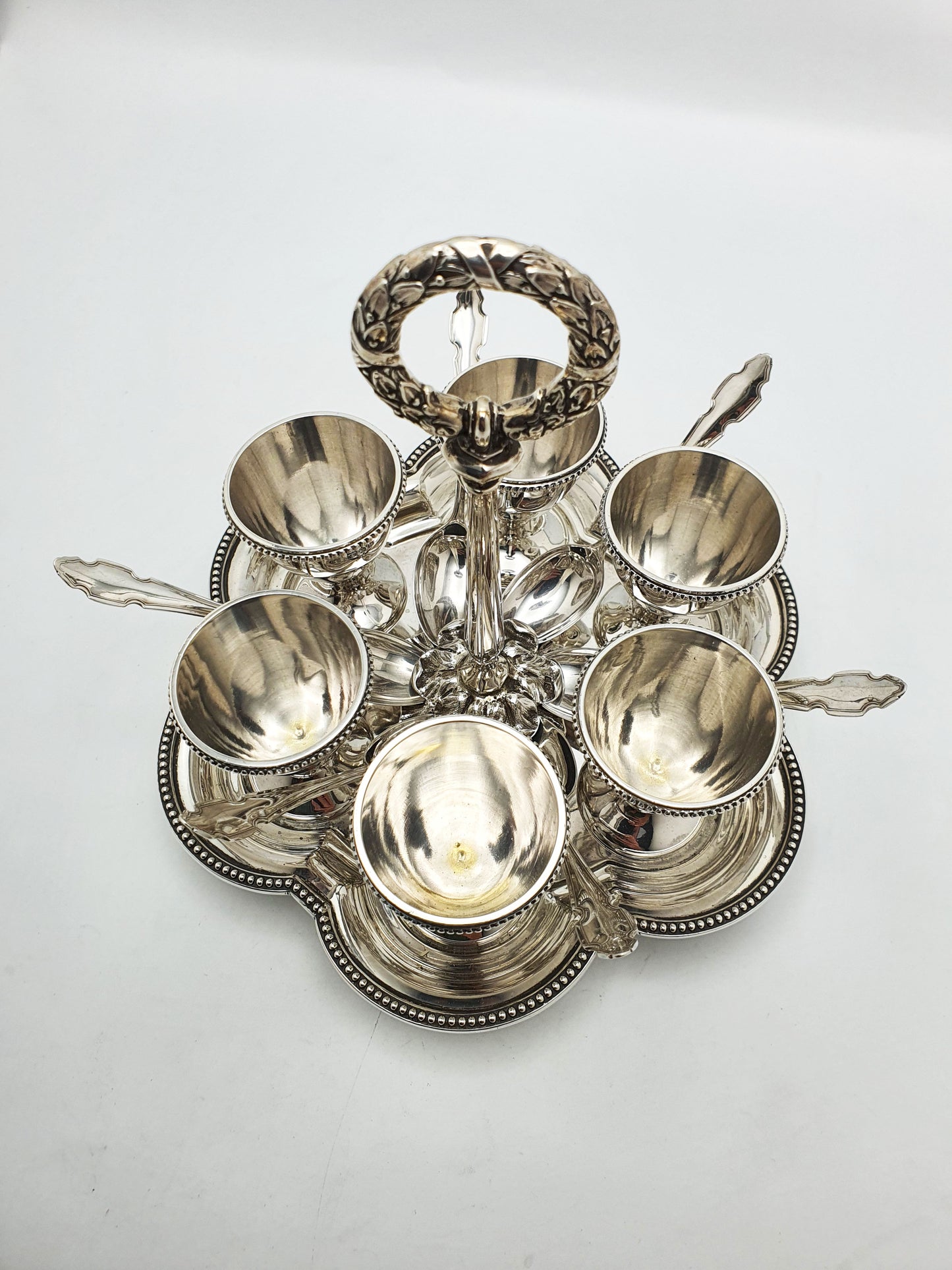 Stunning Edwardian Sterling Silver Egg Cruet Set by Elkington & Co. - 1909