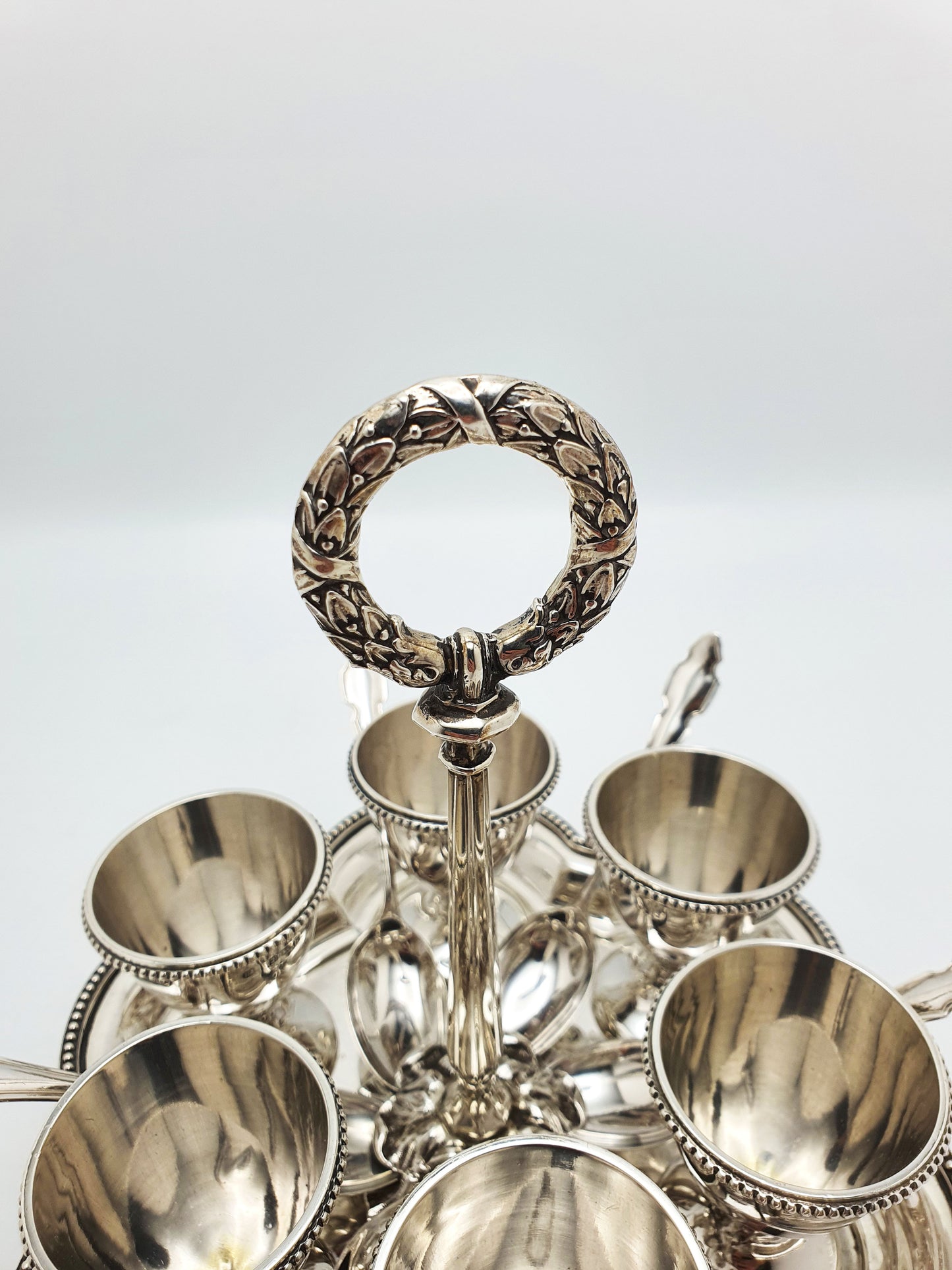 Stunning Edwardian Sterling Silver Egg Cruet Set by Elkington & Co. - 1909