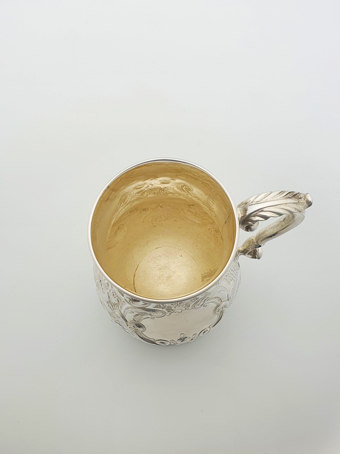 Lovely Antique Victorian Silver Plated Repoussé & Scroll Decoration Tankard - circa 1870