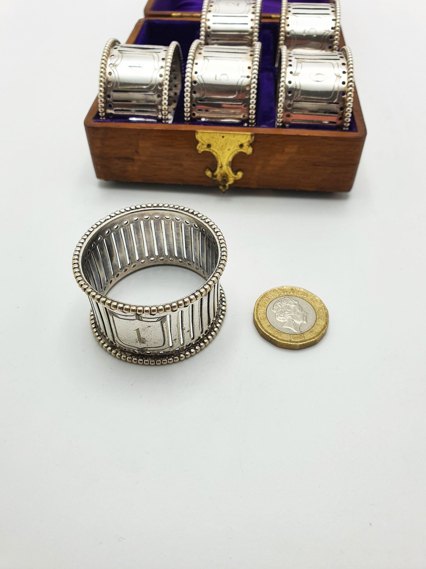 Good Set of 6 Antique Edwardian Silver-Plated Napkin Rings – circa 1905