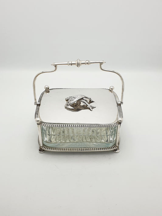 Unusual Antique Victorian Silver-Plated Sardine Dish – circa 1890