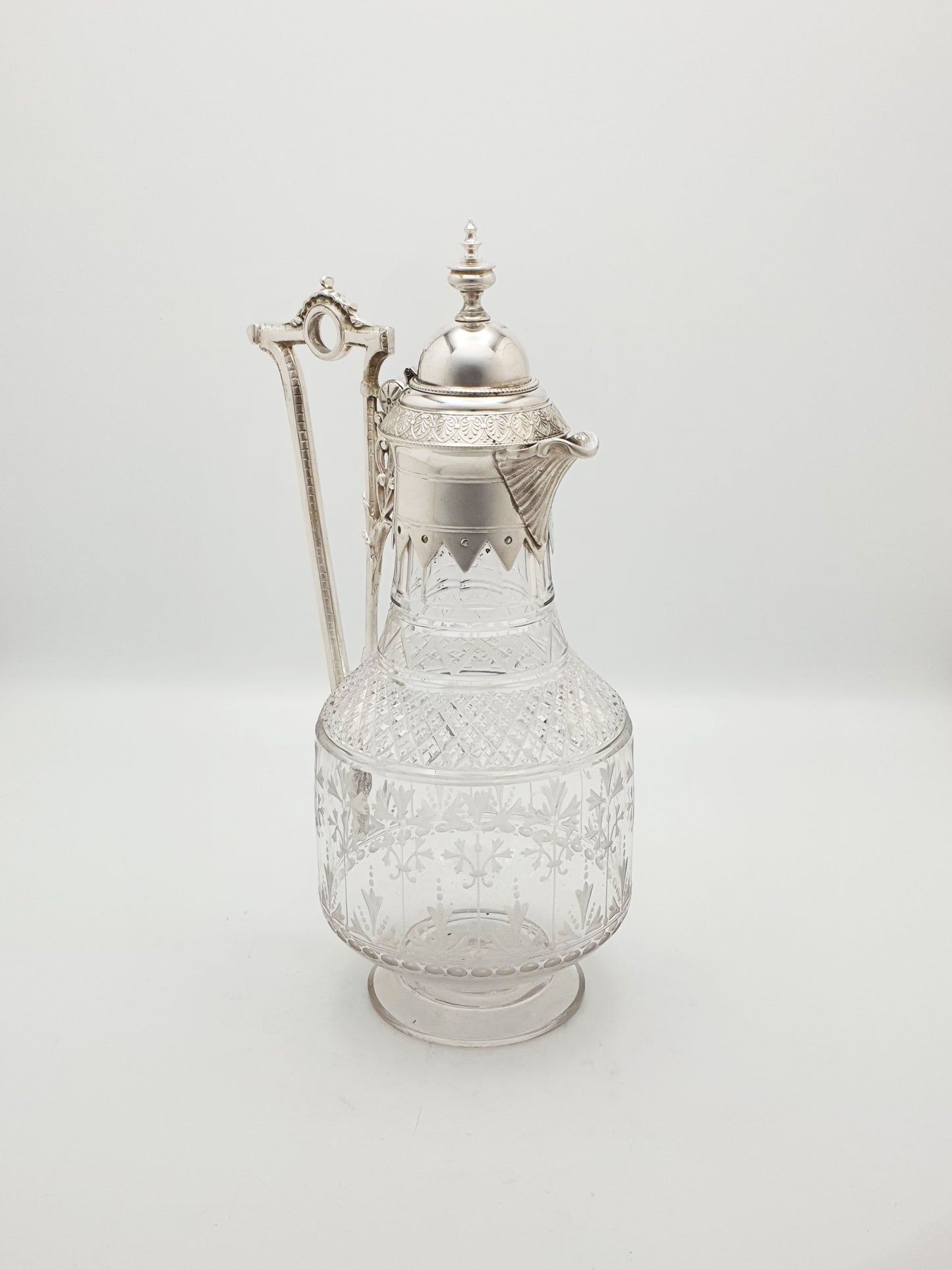 Superb Antique Victorian Silver-Plated & Cut-Glass Claret Jug – circa 1890