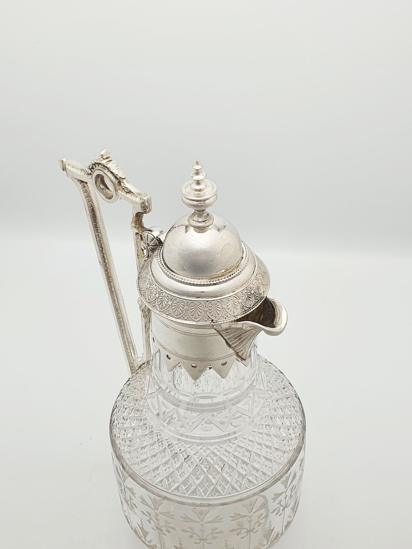 Superb Antique Victorian Silver-Plated & Cut-Glass Claret Jug – circa 1890