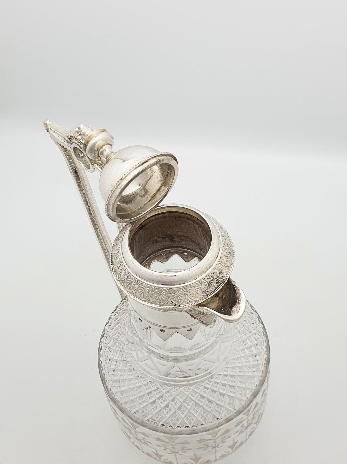 Superb Antique Victorian Silver-Plated & Cut-Glass Claret Jug – circa 1890