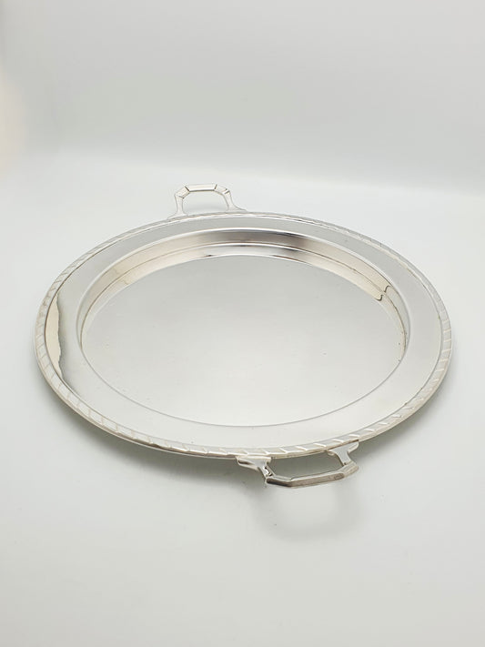 Nice Art Deco Round Silver-Plated Serving Tray – circa 1925