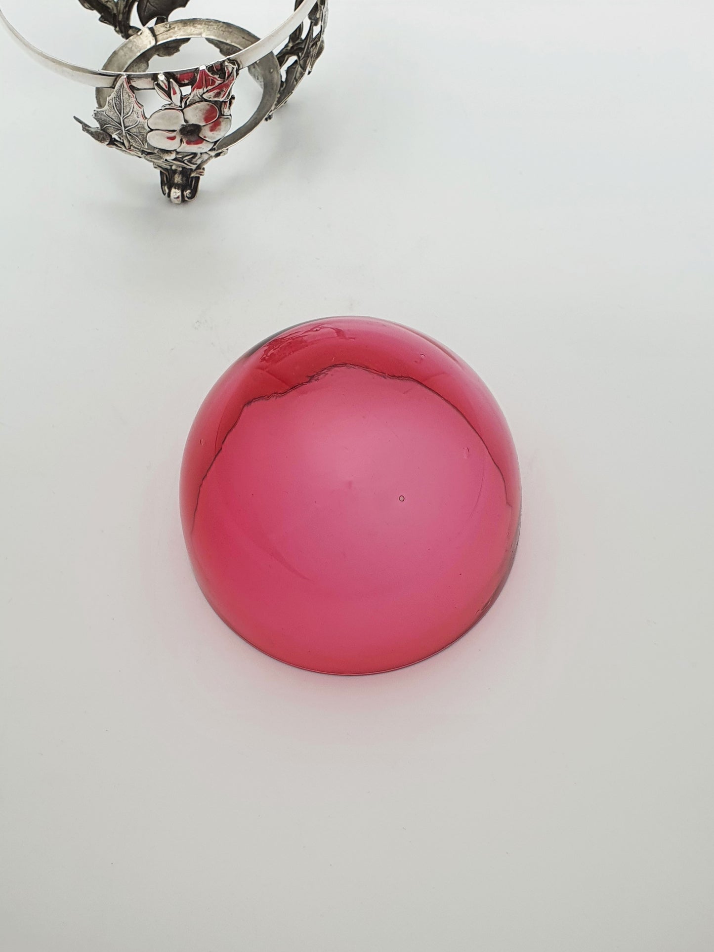 Lovely Antique Victorian Cranberry Glass & Silver Plated Sugar Bowl – circa 1890