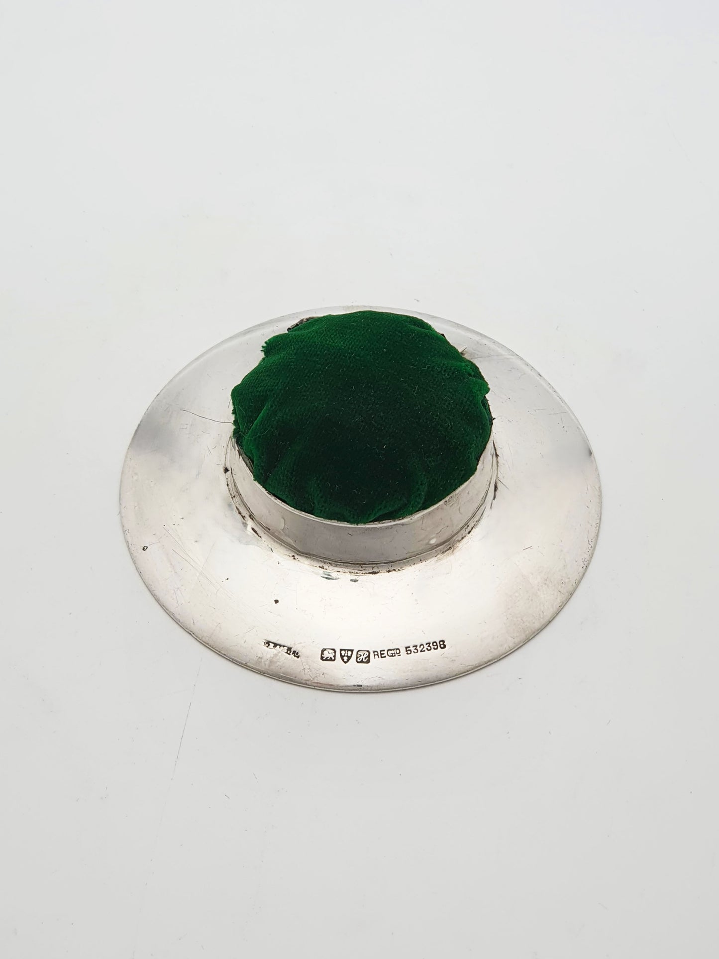 Lovely Edwardian Sterling Silver Suffragette Hat-Shaped Pin Cushion - 1908