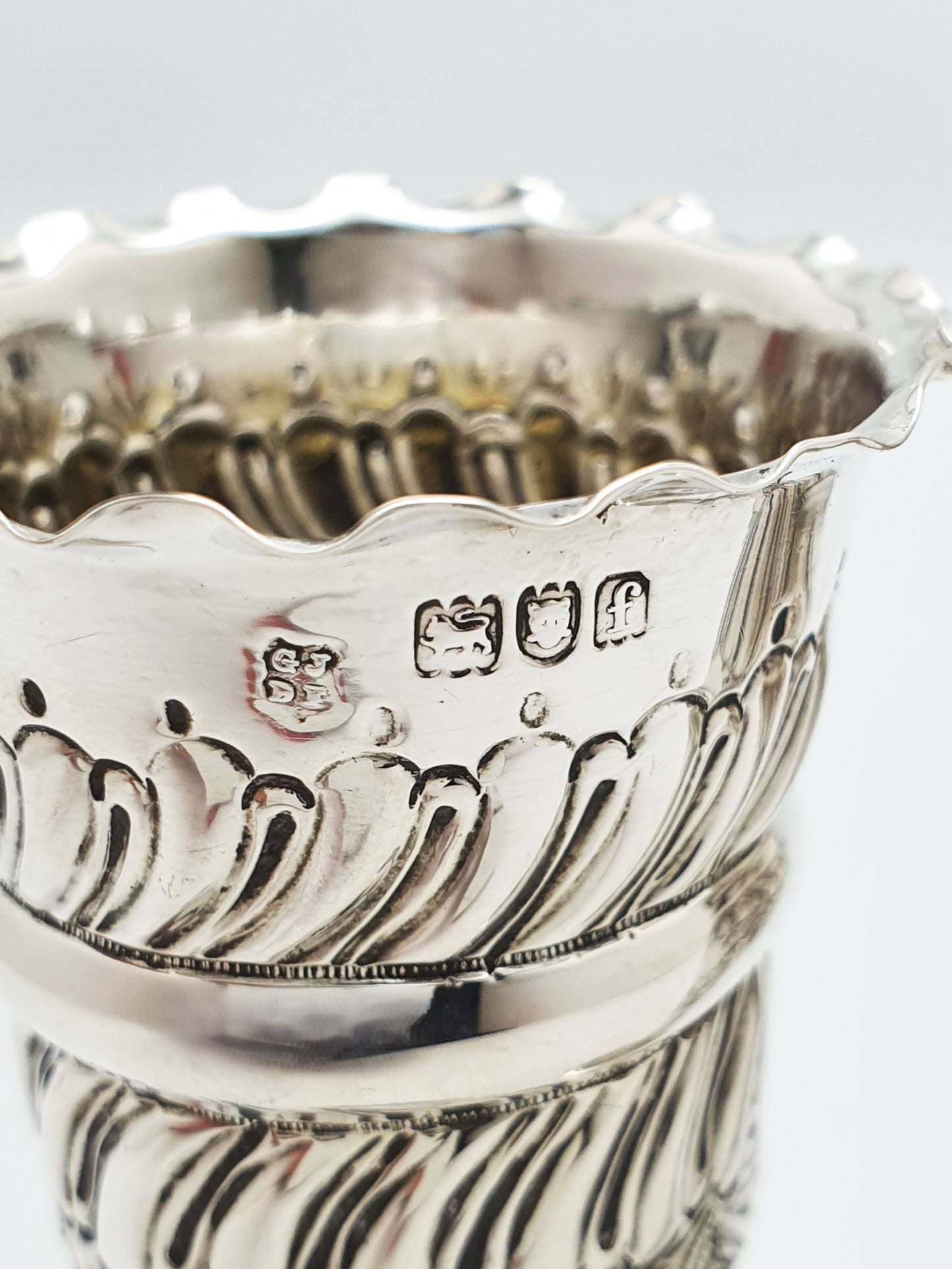 Lovely Pair of Victorian Sterling Silver Posy Vases - 1899