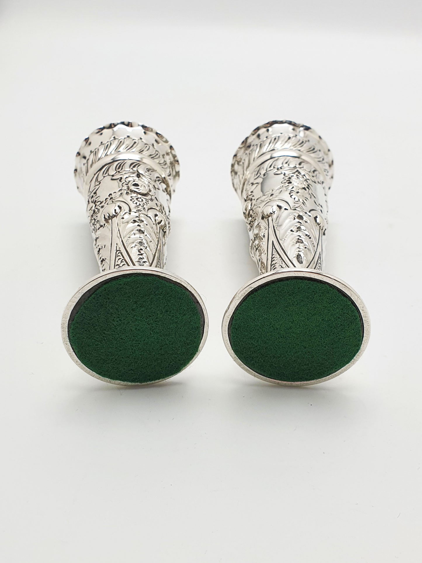 Lovely Pair of Victorian Sterling Silver Posy Vases - 1899