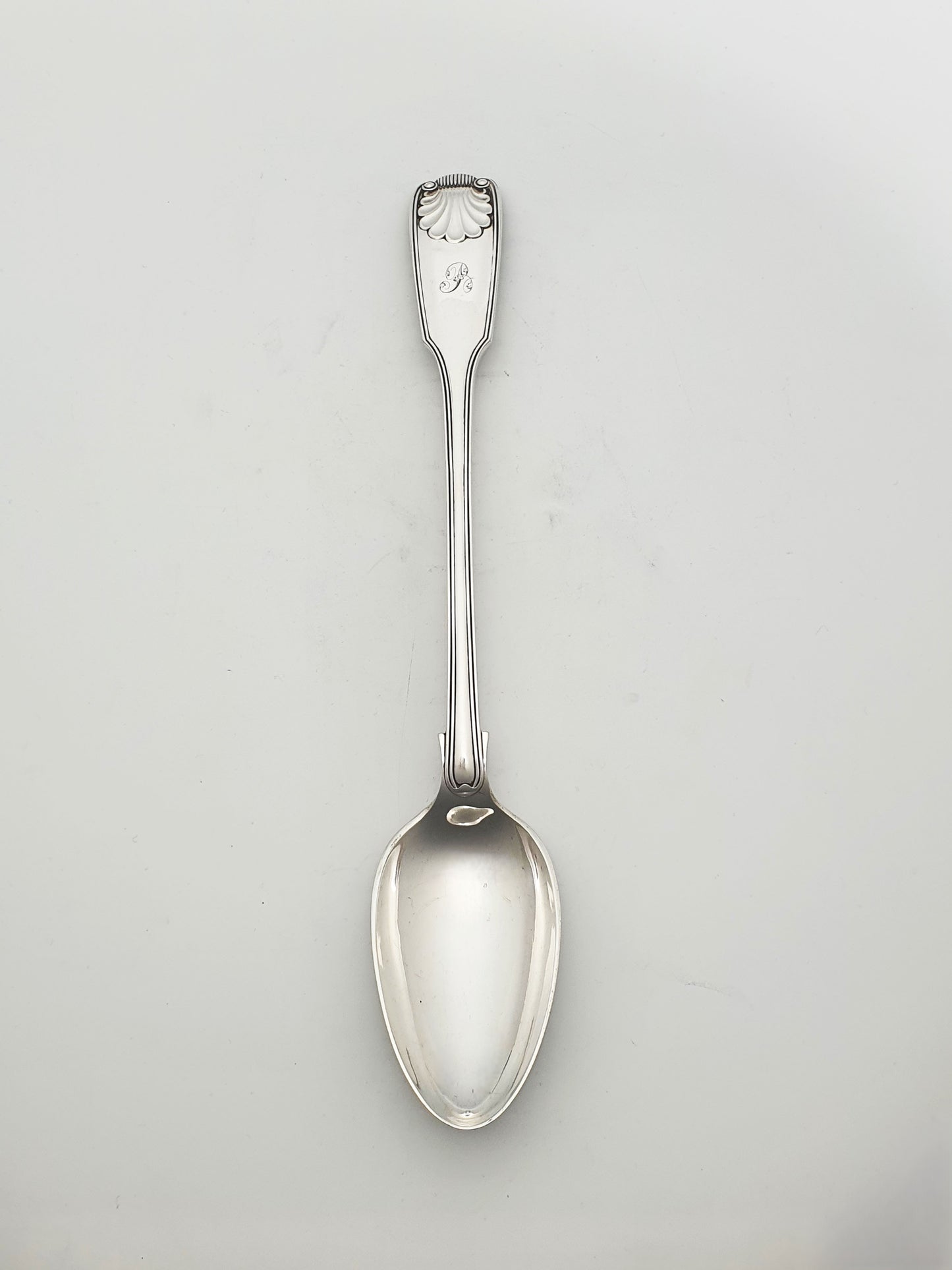 Antique Silver-Plated Fiddle, Thread & Shell Pattern Basting Spoon – circa 1890