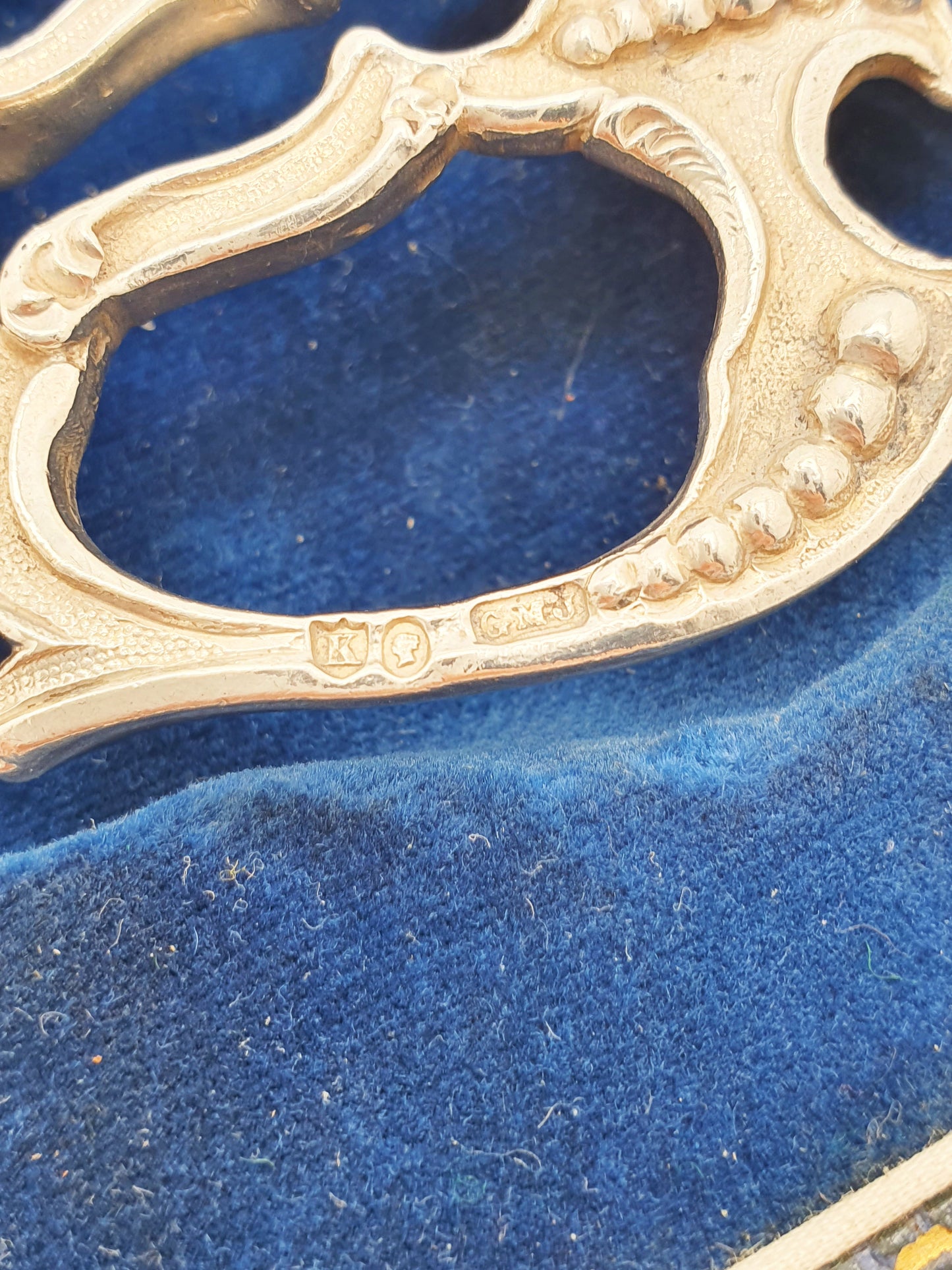 Stunning Antique Victorian Sterling Silver Grape Scissors with Figural Handles - 1885