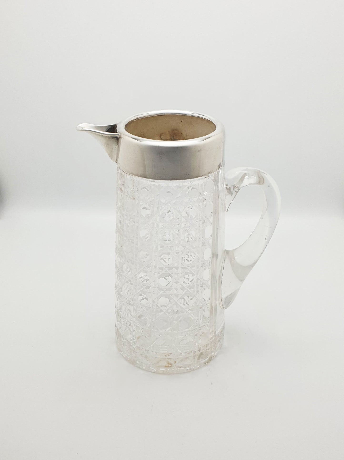 Lovely Antique Edwardian Silver Mounted Glass Jug by Mappin & Webb - 1901