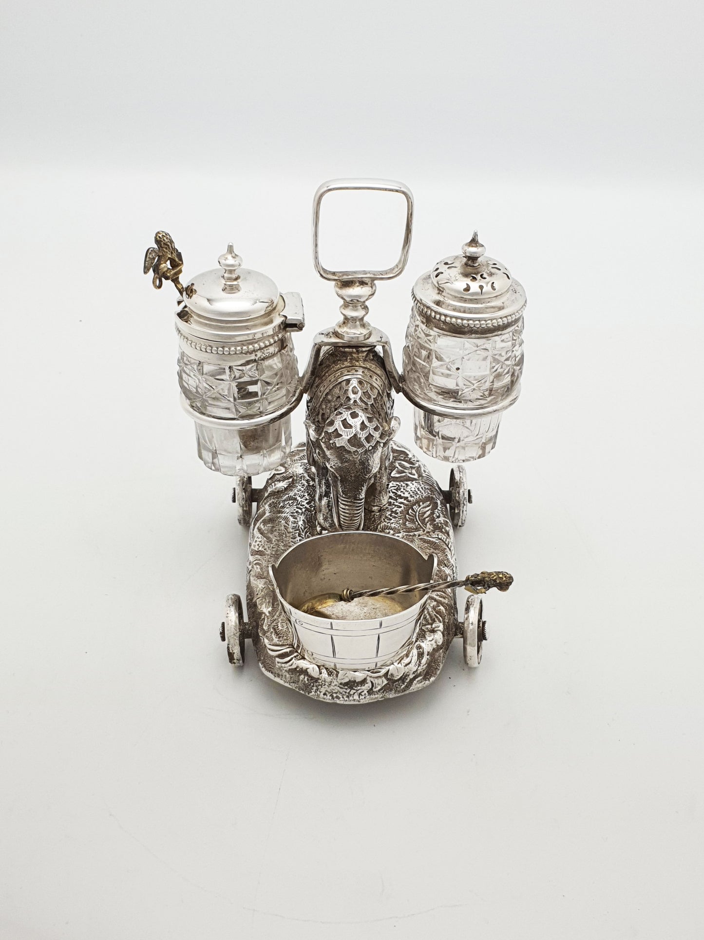 Rare Antique Victorian Elephant Condiment Cart – circa 1870