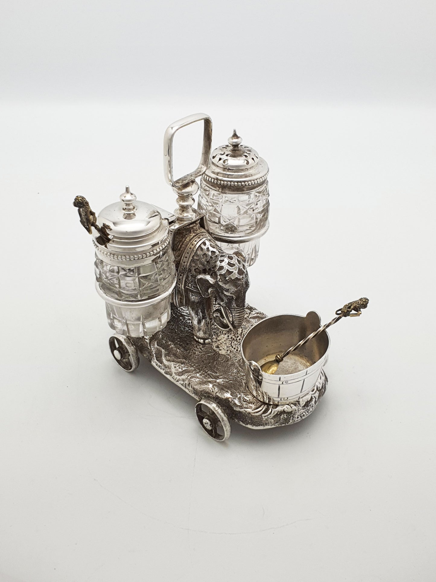 Rare Antique Victorian Elephant Condiment Cart – circa 1870