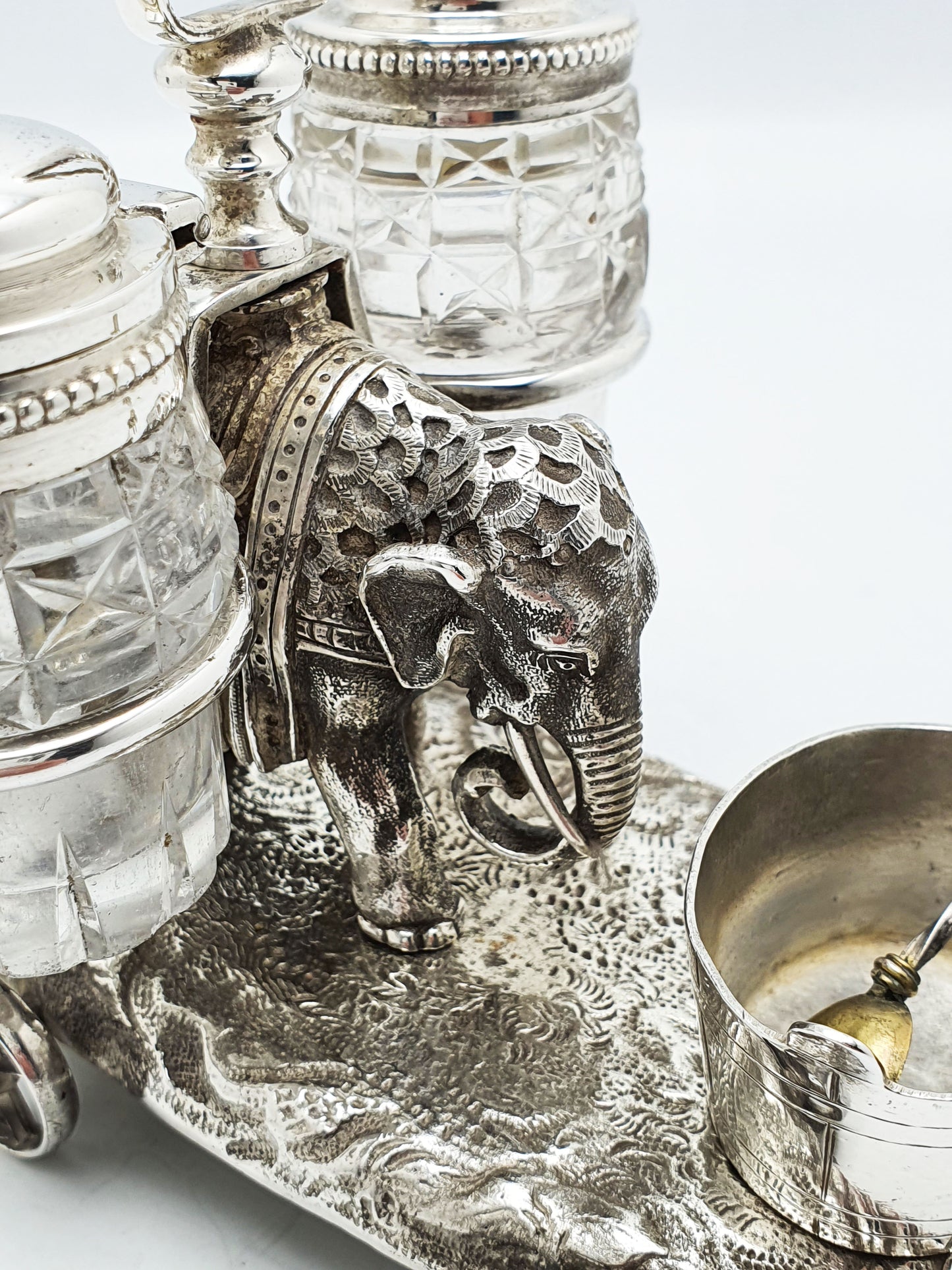 Rare Antique Victorian Elephant Condiment Cart – circa 1870