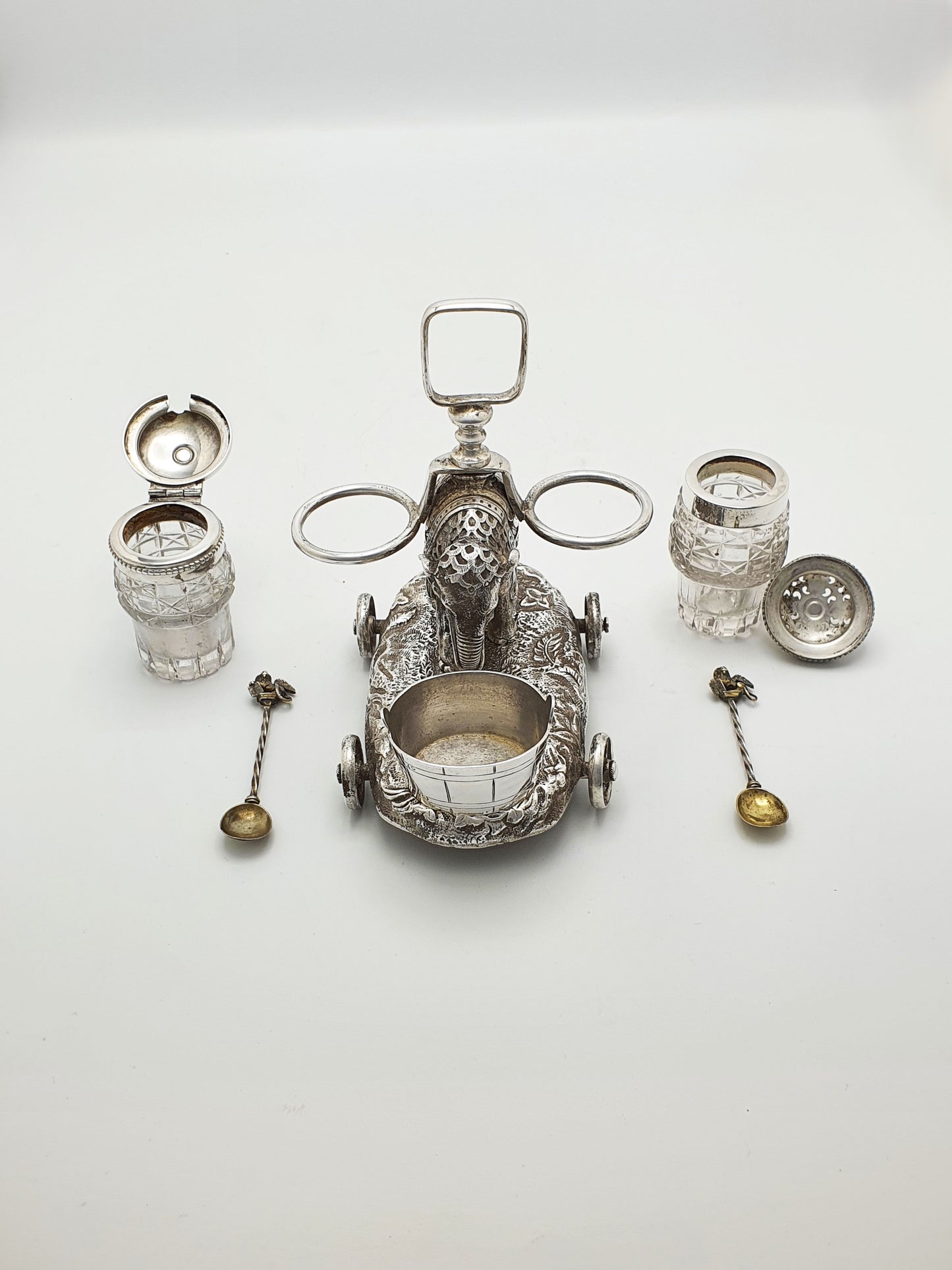 Rare Antique Victorian Elephant Condiment Cart – circa 1870