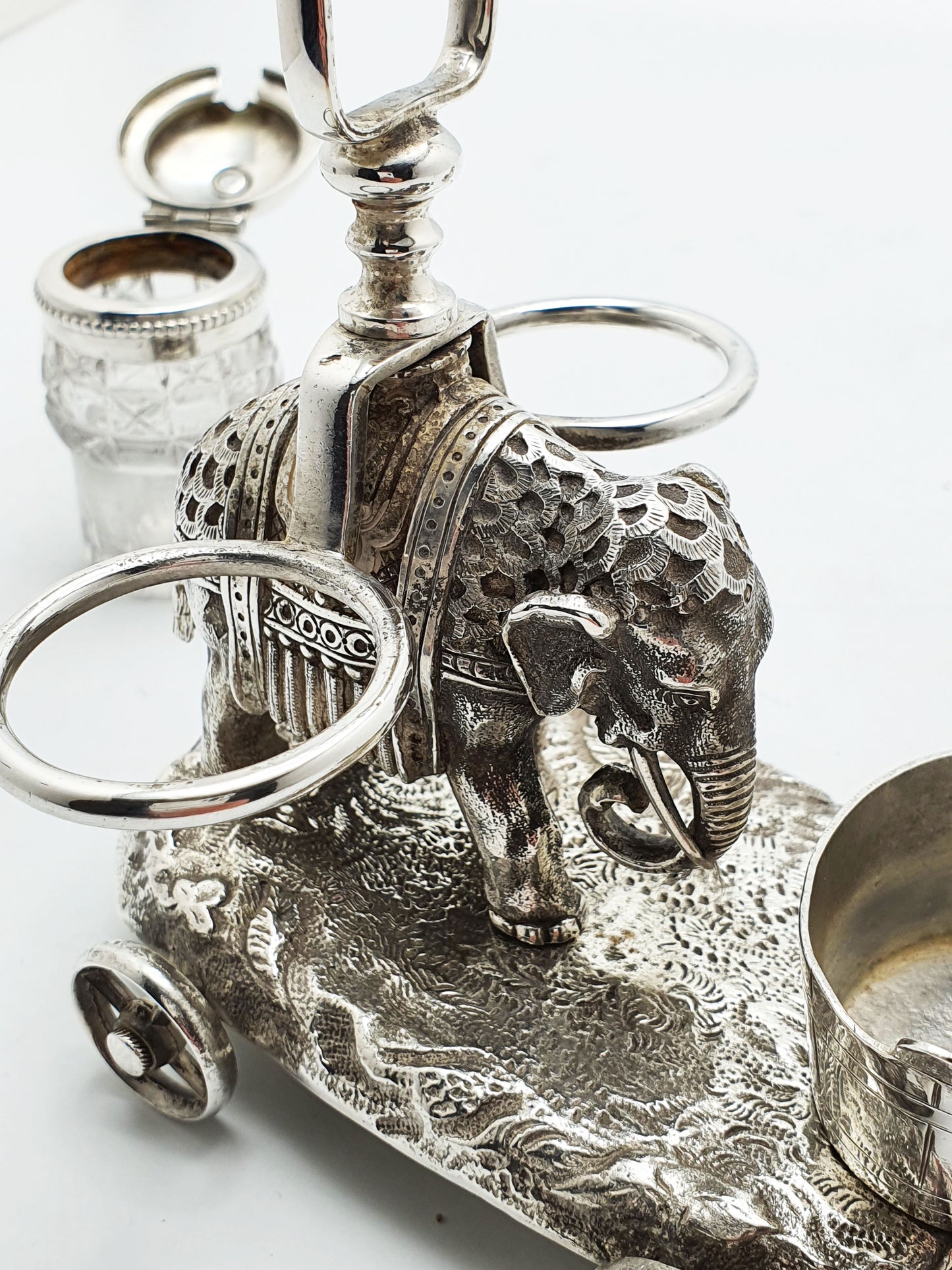 Rare Antique Victorian Elephant Condiment Cart – circa 1870