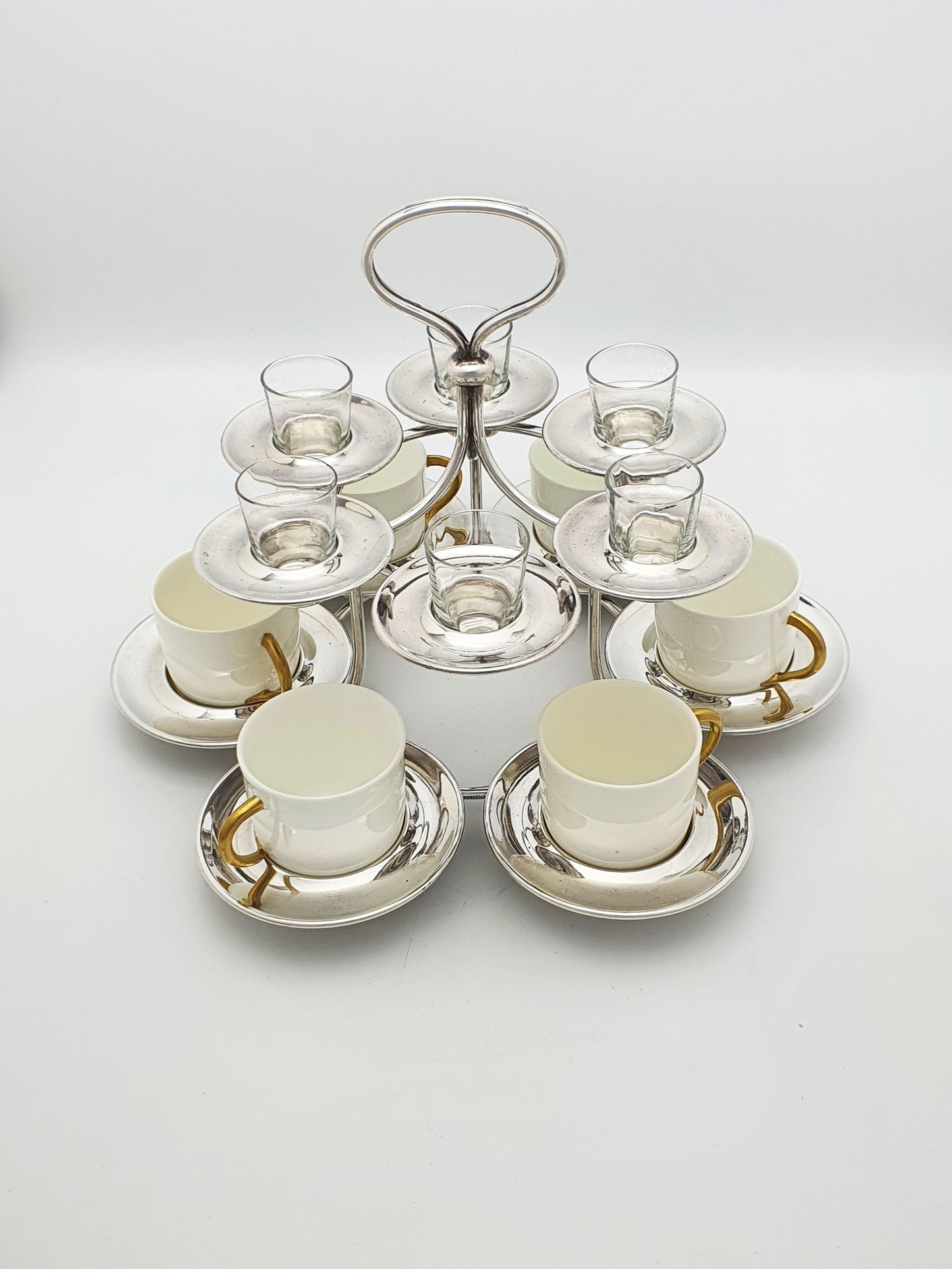 Rare Antique Elkington Demitasse & Liqueur Six Person Service – 1920