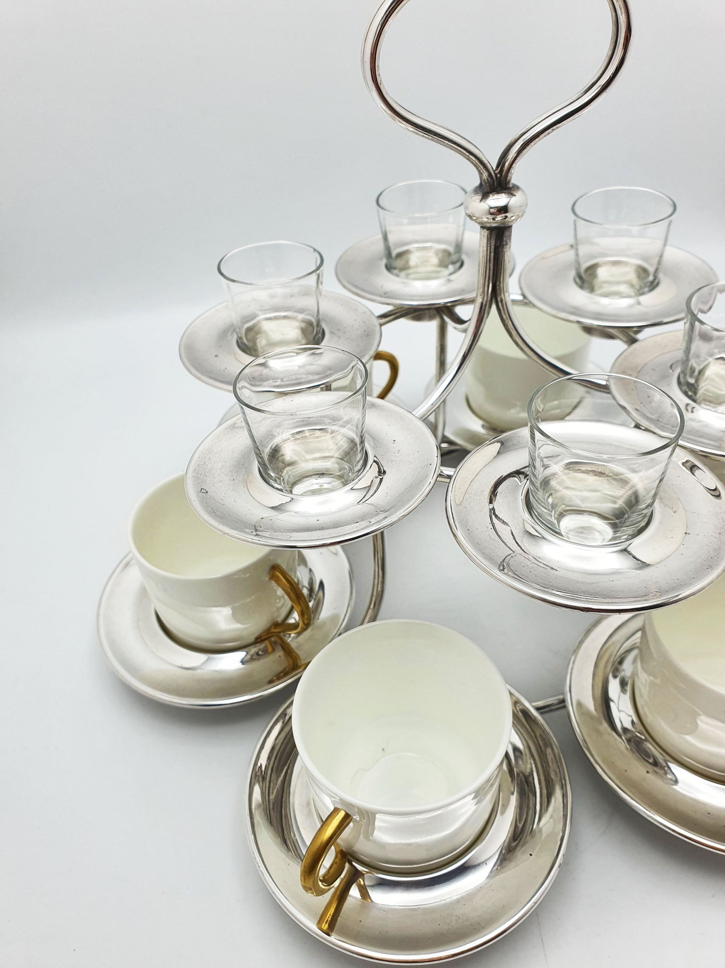 Rare Antique Elkington Demitasse & Liqueur Six Person Service – 1920