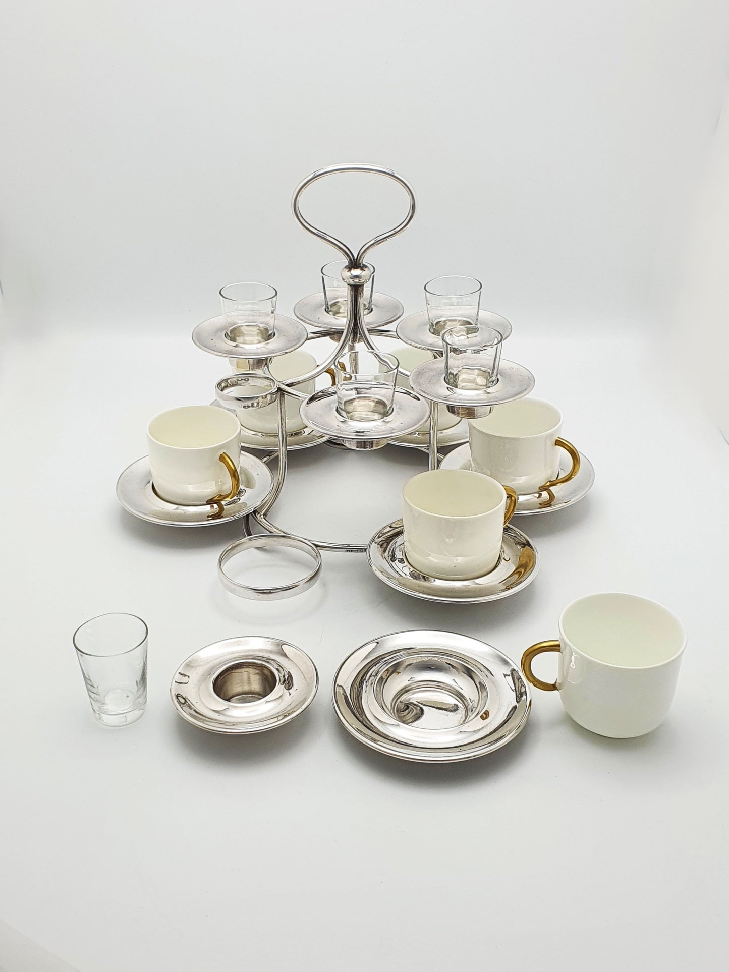 Rare Antique Elkington Demitasse & Liqueur Six Person Service – 1920