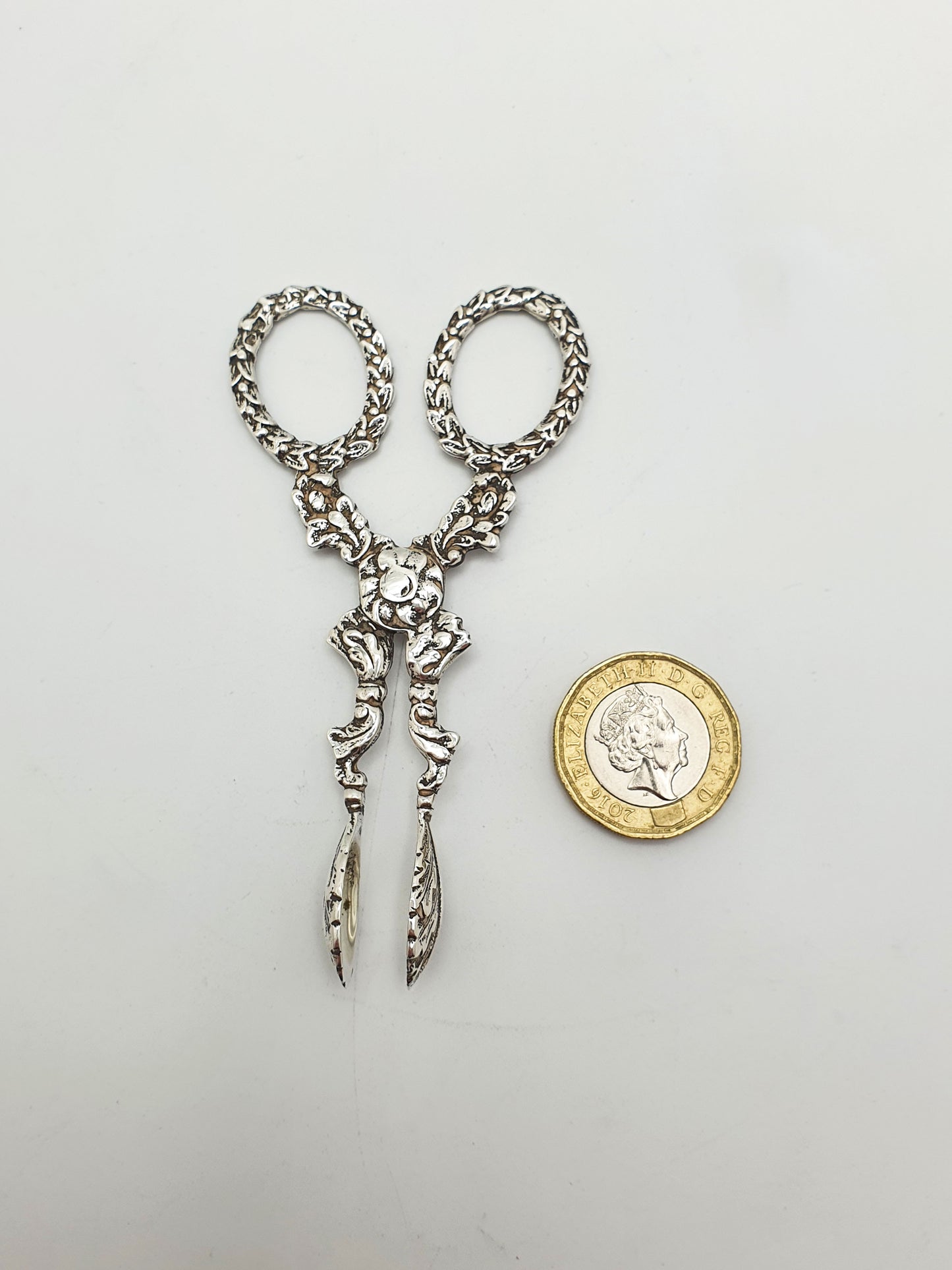 Ornate Antique Victorian Sterling Silver Sugar Nips - 1896